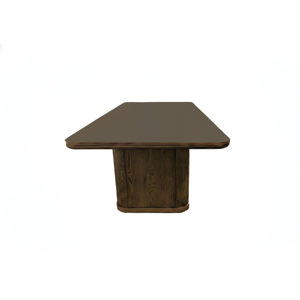 94 Inch Large Rectangular Dining Table with Open Panel Base, Seats 8 to 10, Rich Walnut Brown