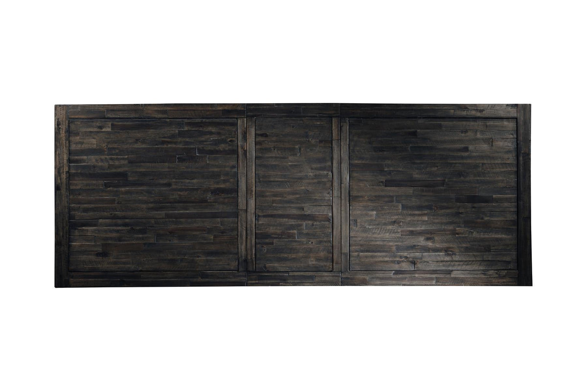 Extendable Farmhouse Dining Table with X Trestle Base, Solid Acacia Hardwood, Seats 6 to 10, Charcoal Brown