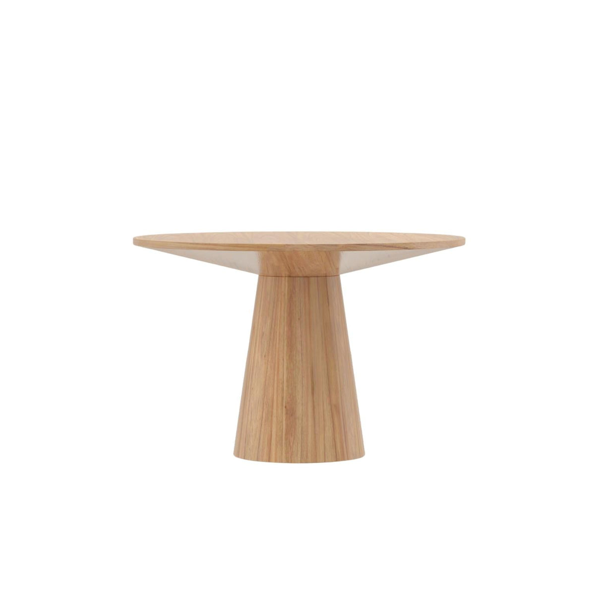 47 Inch Round Pedestal Dining Table, Solid Hardwood, Seats 4 to 6, Natural Oak