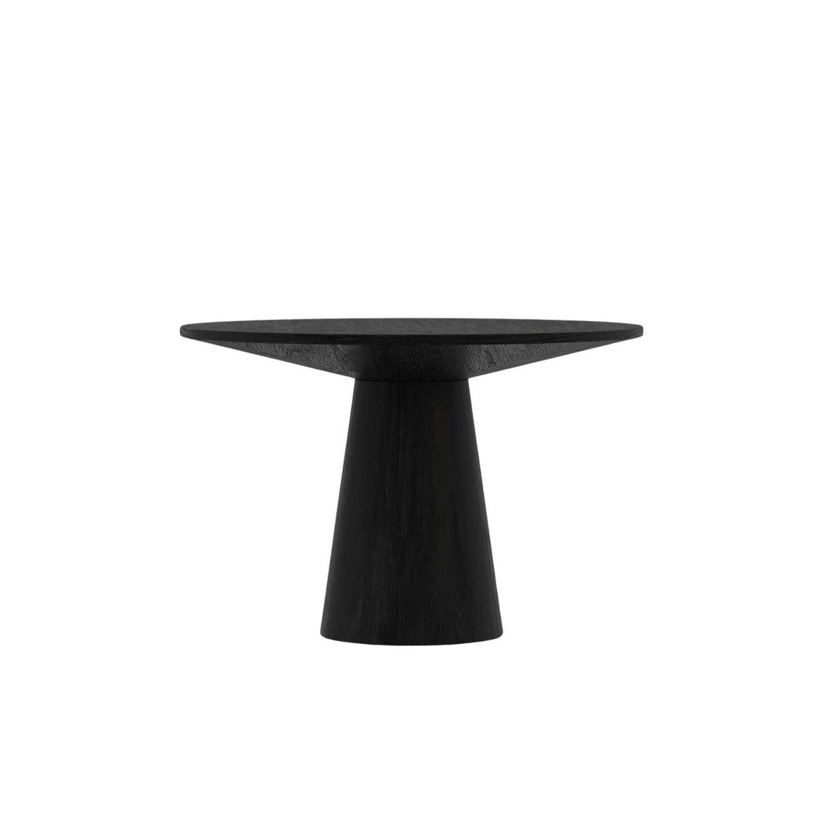 47 Inch Round Pedestal Dining Table, Solid Hardwood, Seats 4 to 6, Black Oak