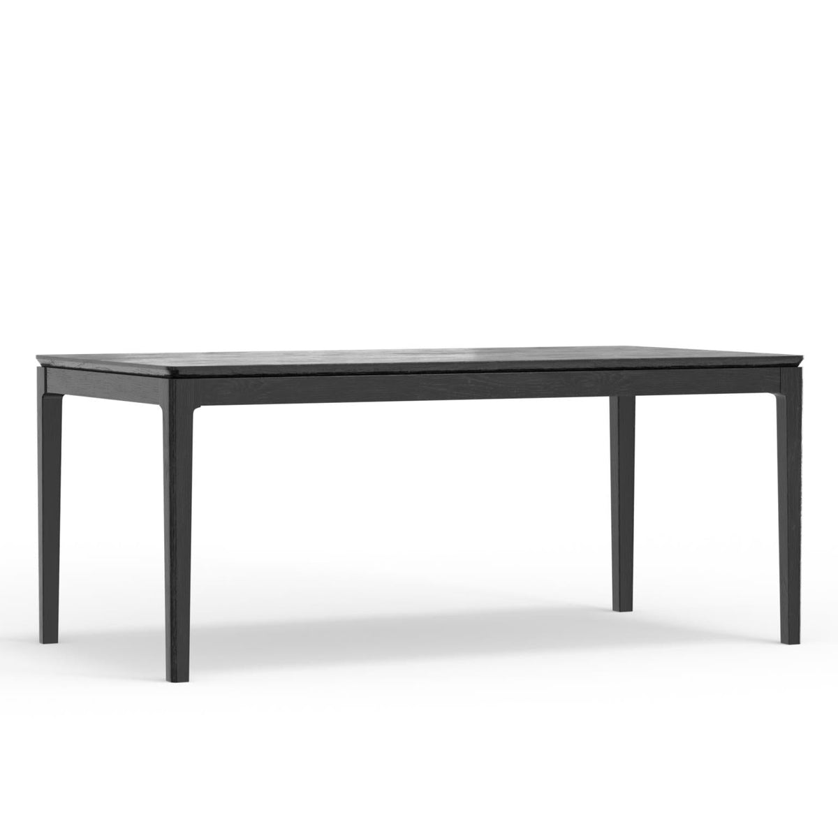 72 Inch Mid Century Modern Rectangular Dining Table, Solid Wood, Seats 6 to 8, Ebony
