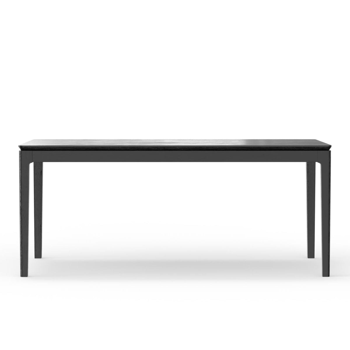 72 Inch Mid Century Modern Rectangular Dining Table, Solid Wood, Seats 6 to 8, Ebony