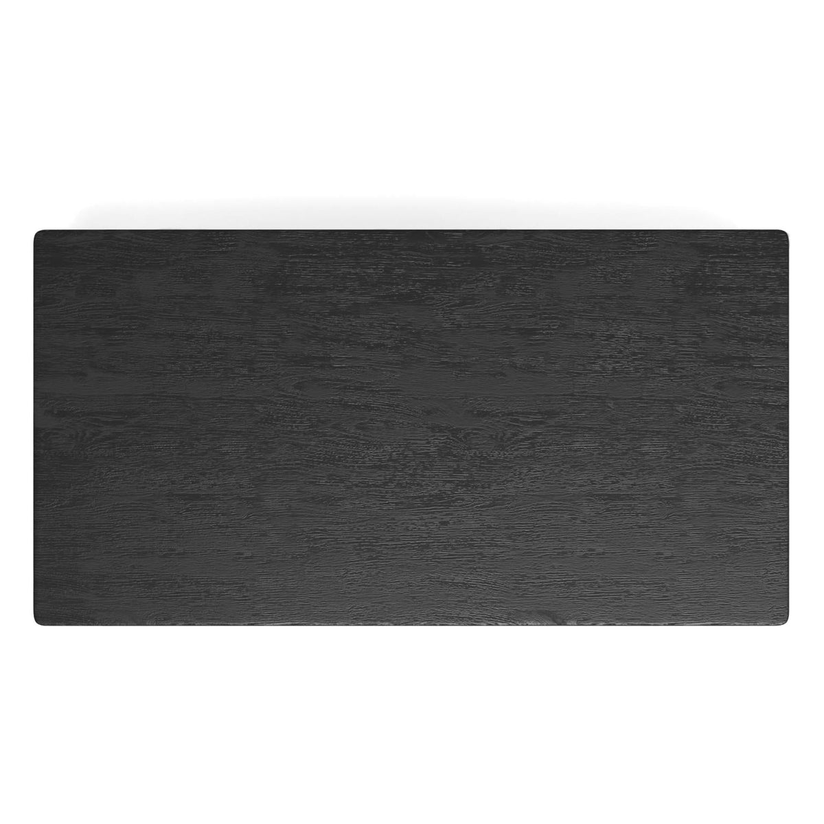 72 Inch Mid Century Modern Rectangular Dining Table, Solid Wood, Seats 6 to 8, Ebony