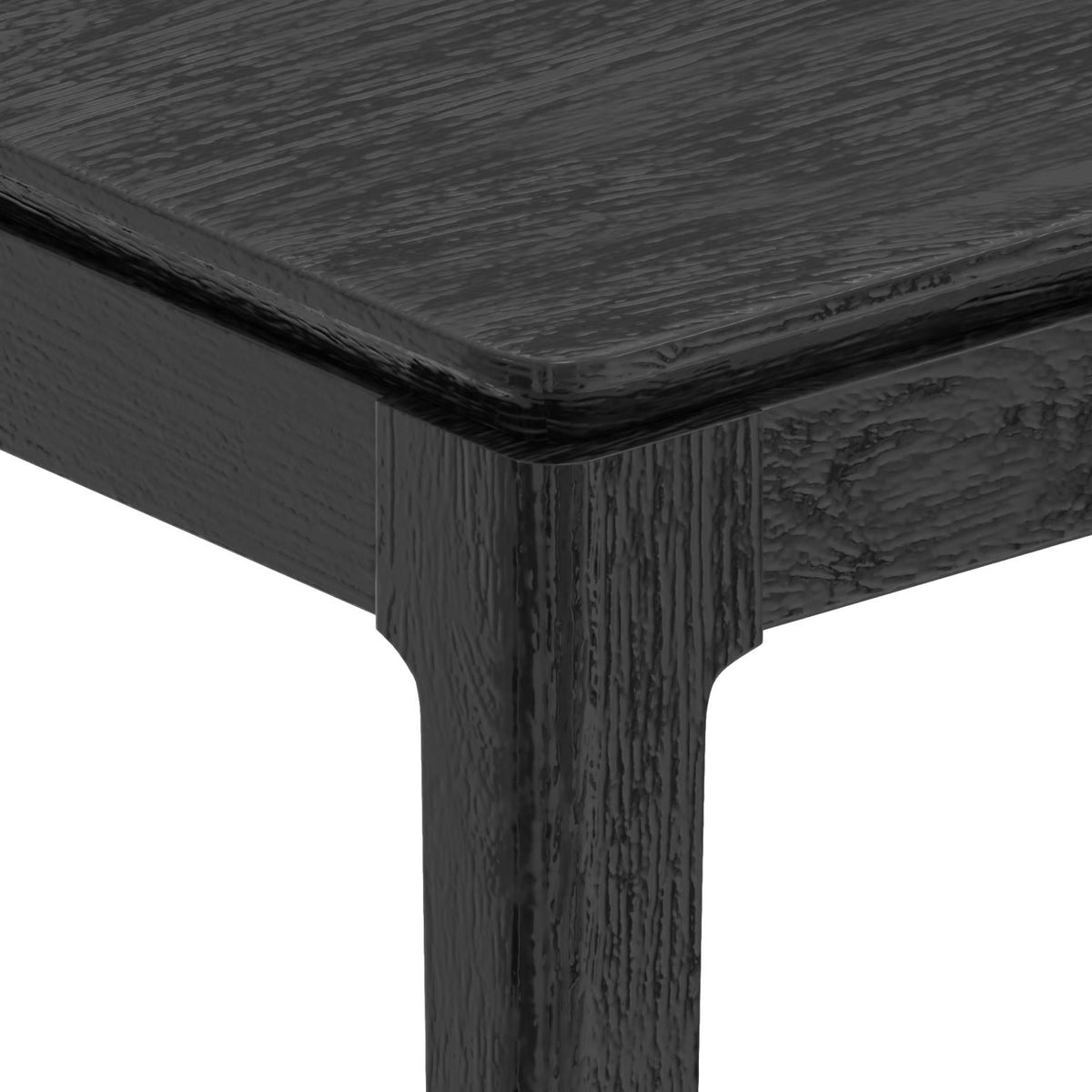 72 Inch Mid Century Modern Rectangular Dining Table, Solid Wood, Seats 6 to 8, Ebony