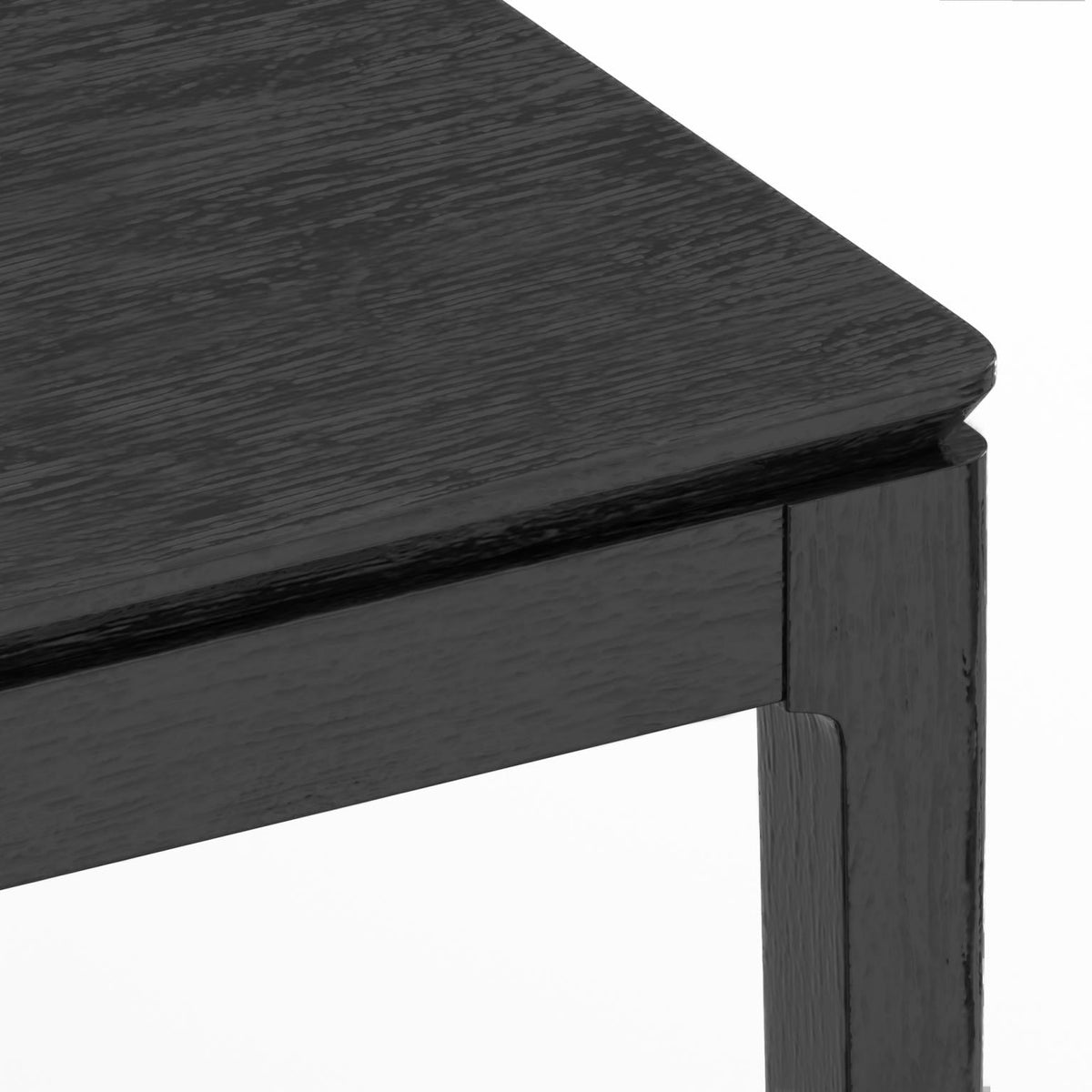 72 Inch Mid Century Modern Rectangular Dining Table, Solid Wood, Seats 6 to 8, Ebony