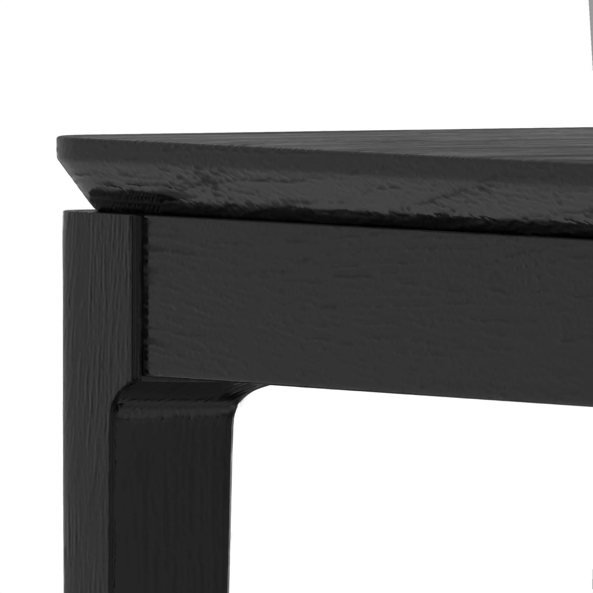 72 Inch Mid Century Modern Rectangular Dining Table, Solid Wood, Seats 6 to 8, Ebony