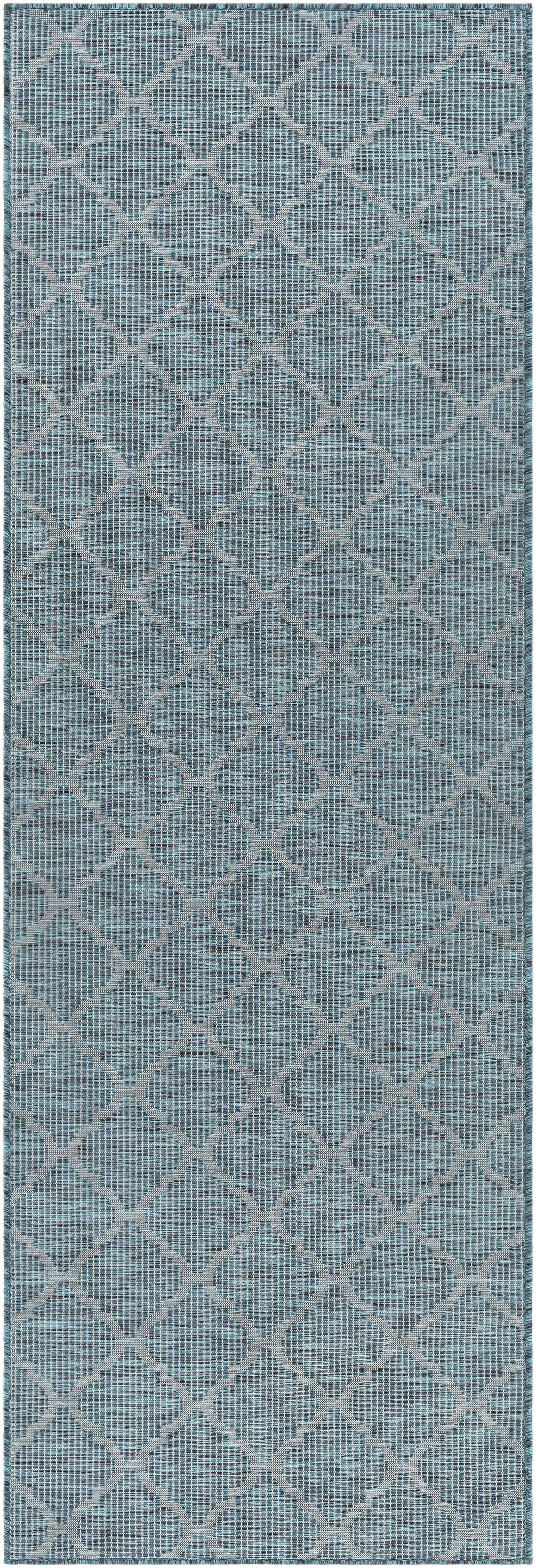 Unique Outdoor Trellis Area Rug, Teal - Clearance - PRHOMZ
