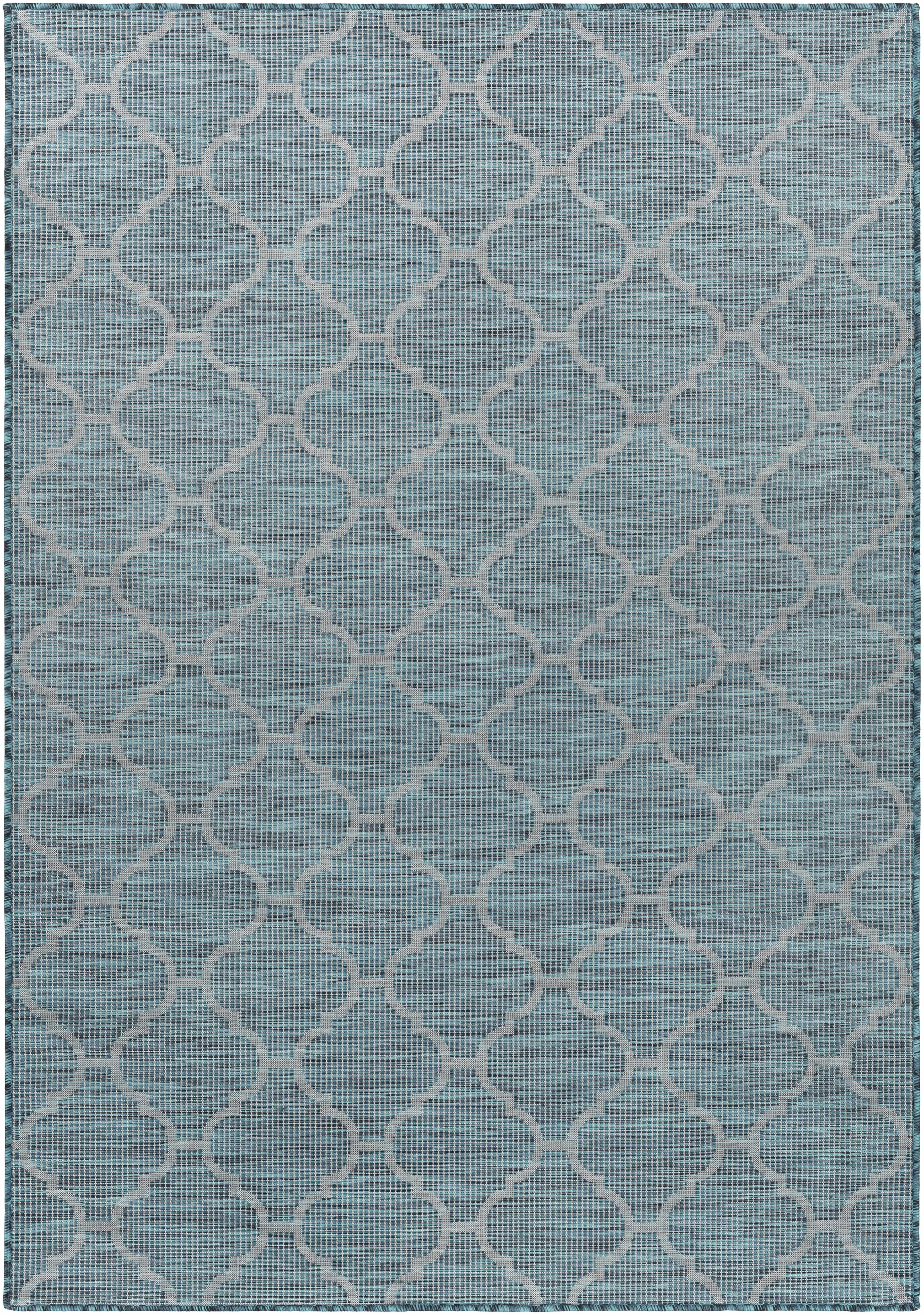 Unique Outdoor Trellis Area Rug, Teal - Clearance - PRHOMZ
