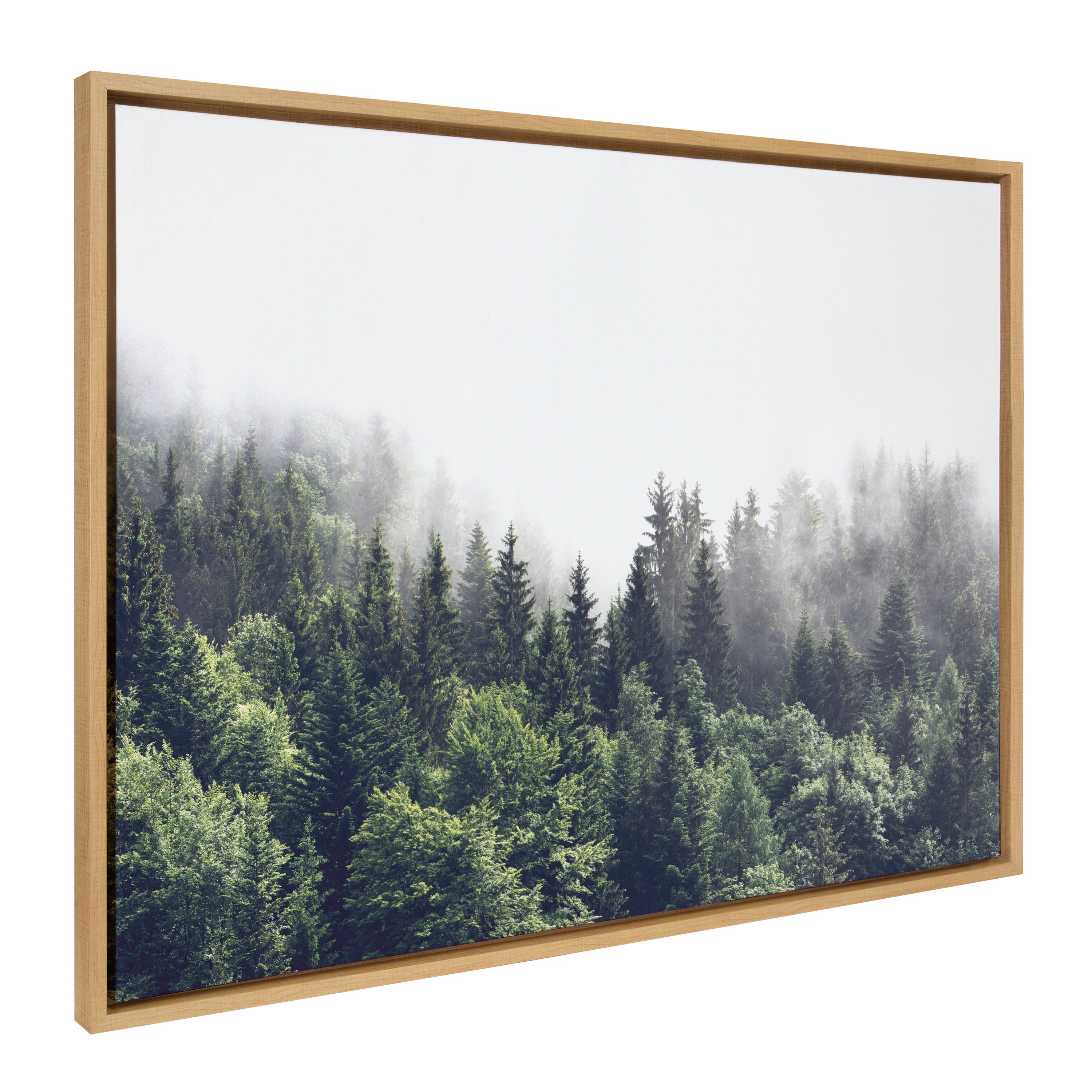 Sylvie Lush Green Forest On A Foggy Day Framed Canvas by The Creative Bunch Studio