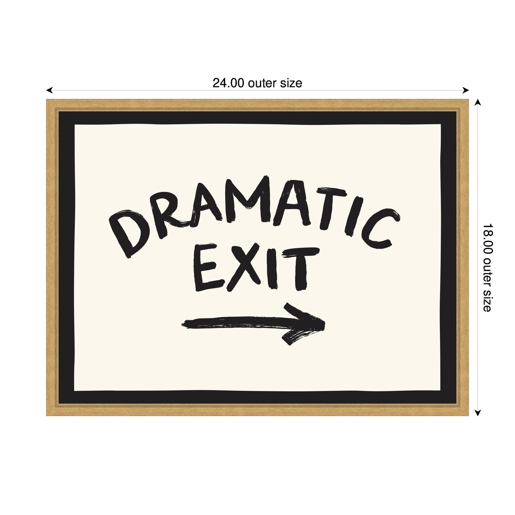 Dramatic Exit Entryway Sign by Lucky Guava Framed Canvas Wall Art Print