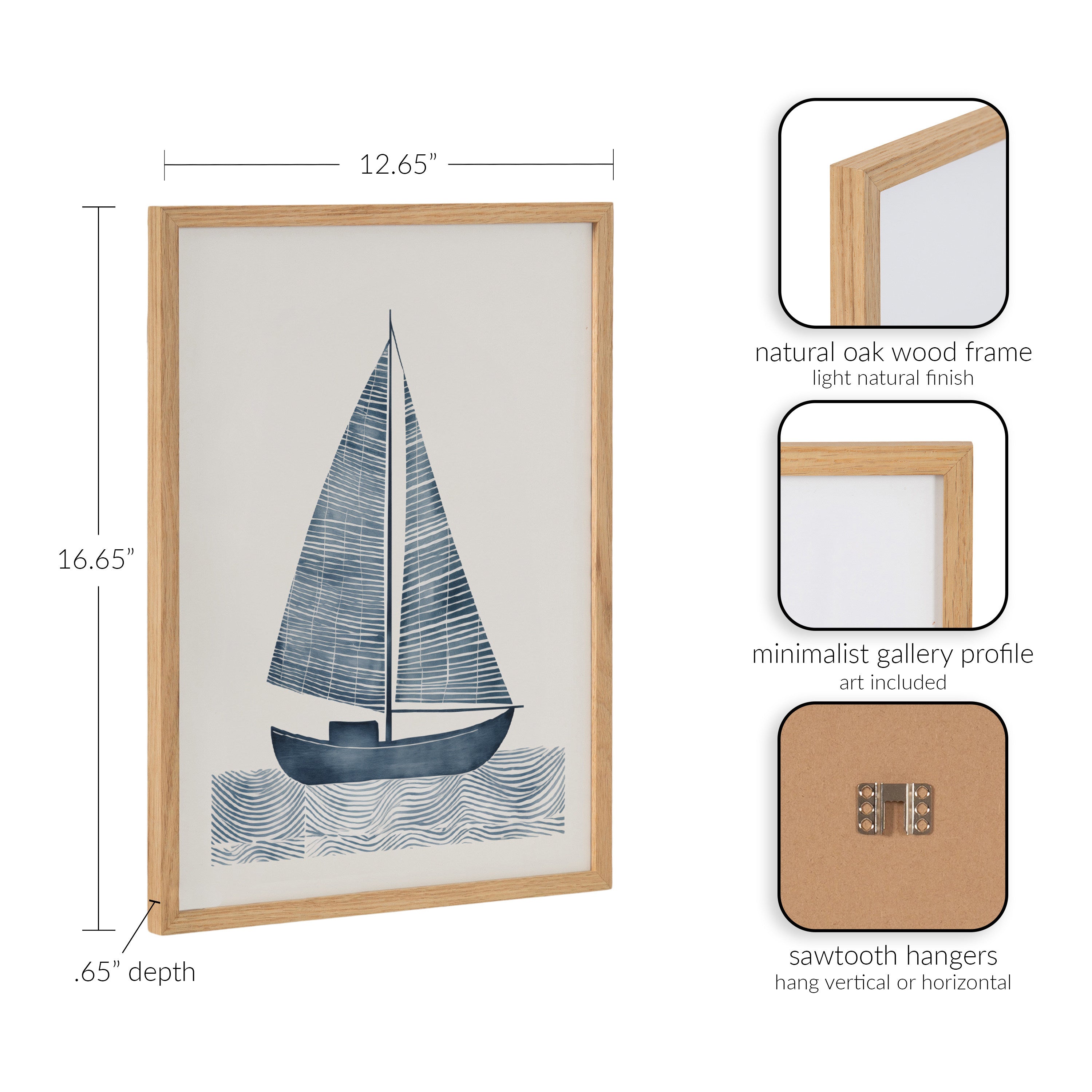 Gallery Nautical Blue Sailboat Print by The Creative Bunch Studio