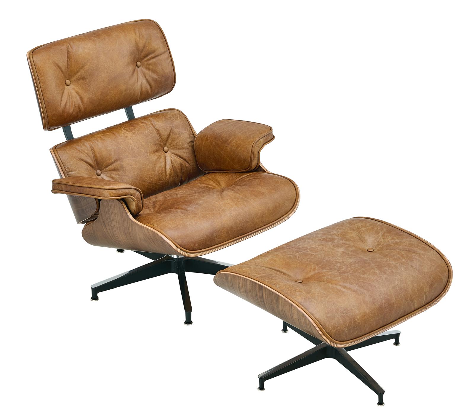 Luxury Lounge / Office Chair with Ottoman – Top Grain Leather