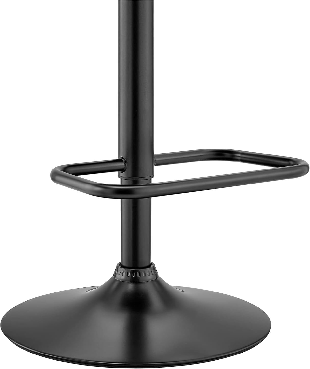 Grey Faux Leather Swivel Bar Stool With Adjustable Height