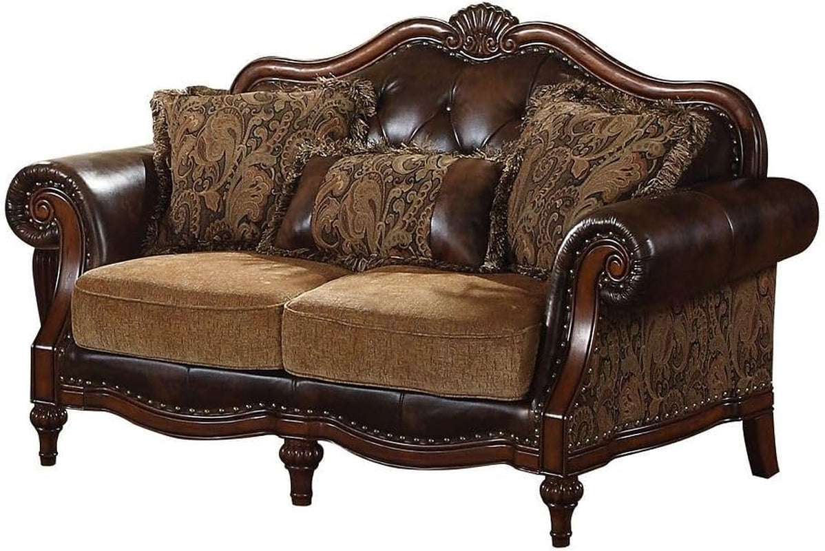 4 Piece Living Room Set With Sofa Loveseat Chair And Coffee Table Brown Chenille