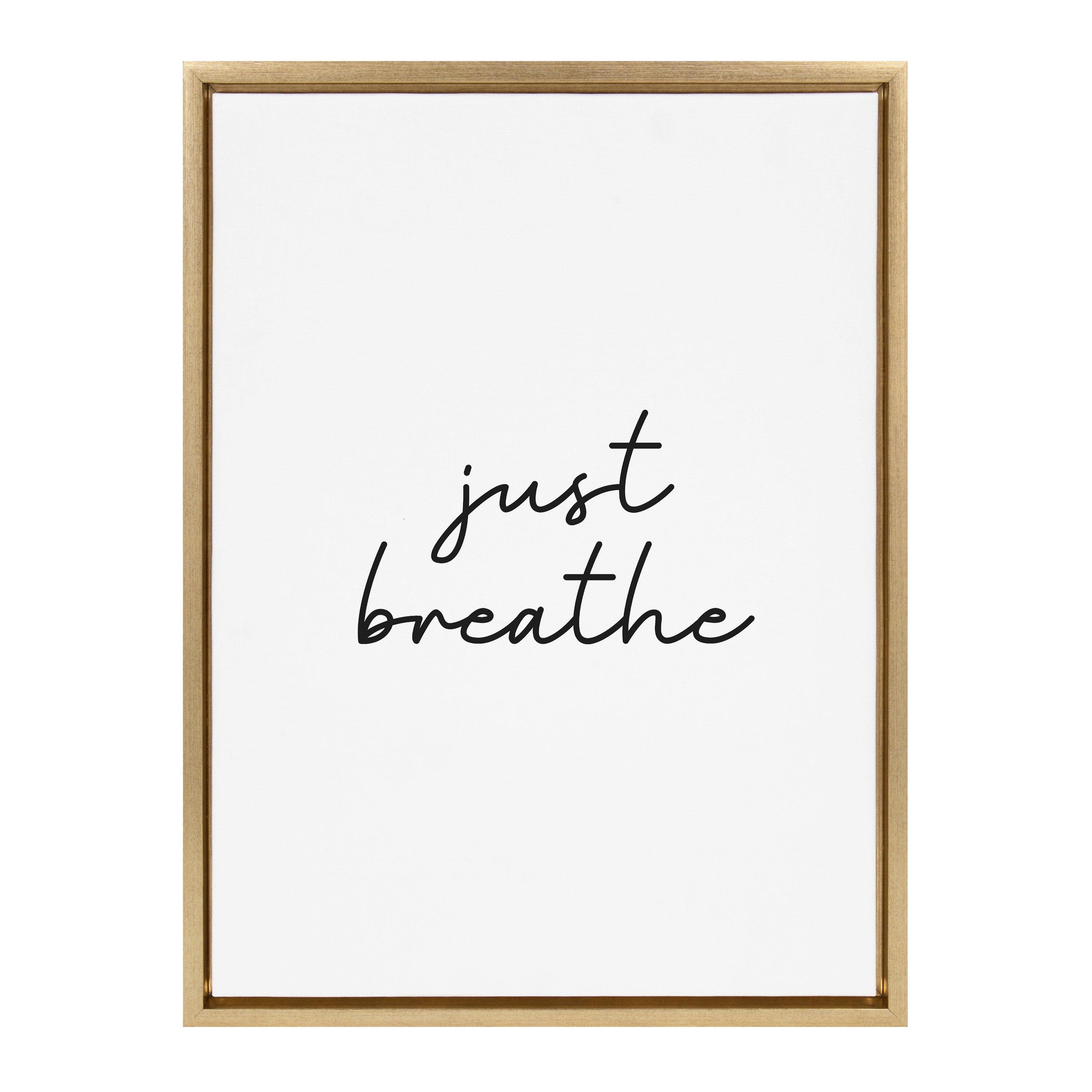 Sylvie Just Breathe BW Framed Canvas by The Creative Bunch Studio