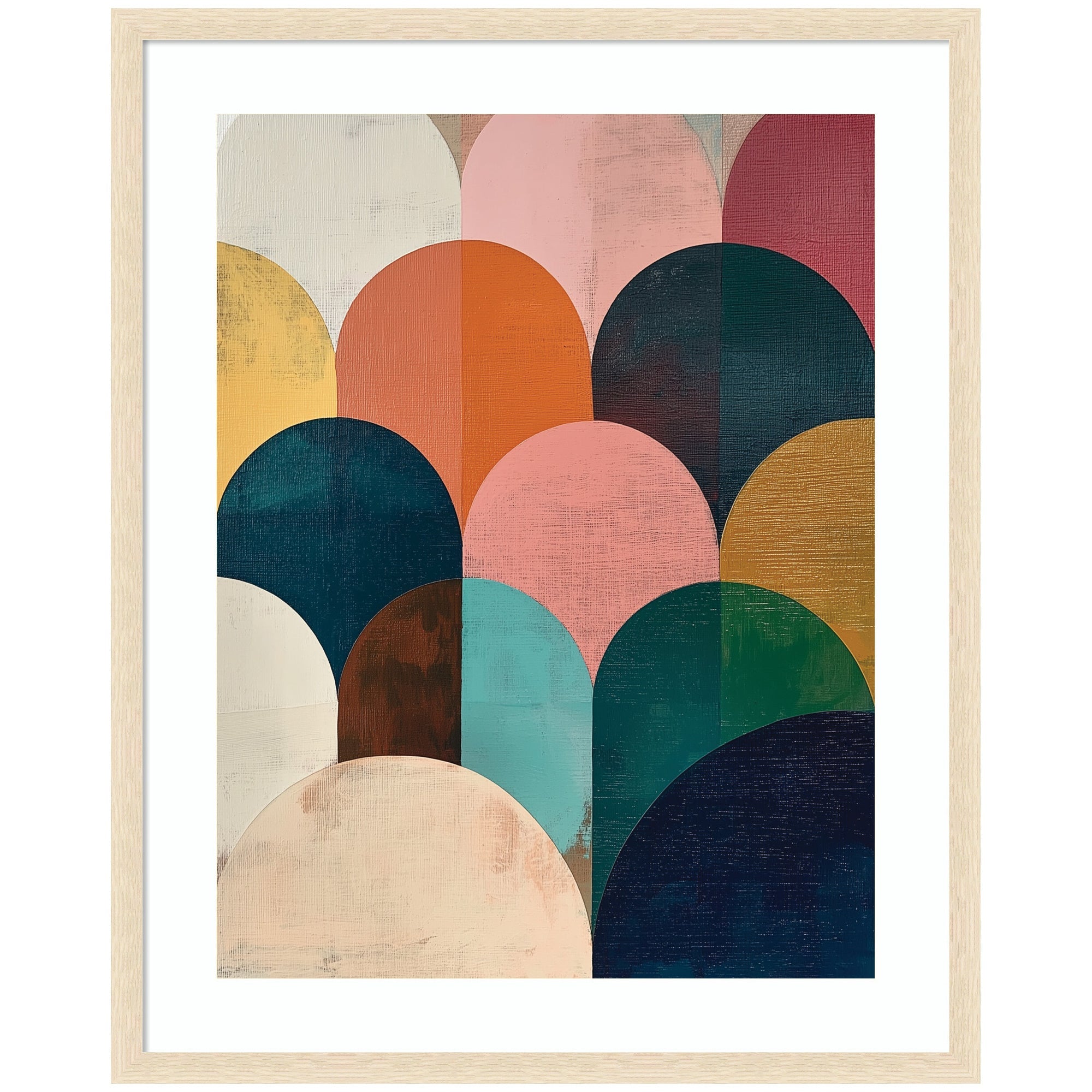 Framed Art Minimalist Geometric Abstract Jewel Tone by The Creative Bunch Studio