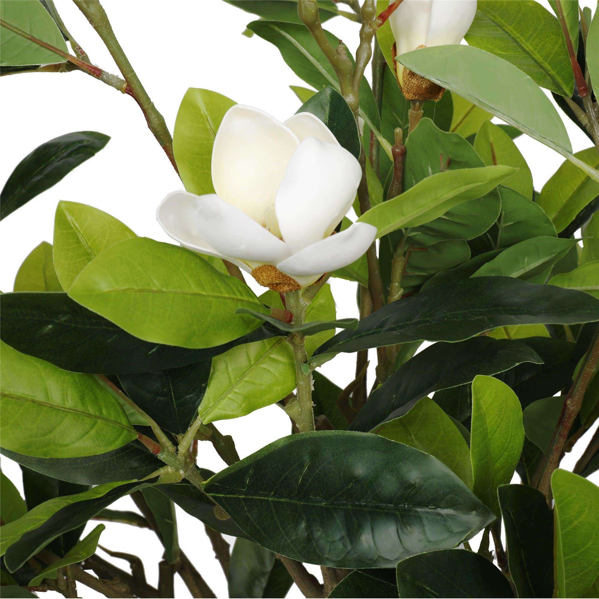 Faux Potted Magnolia Tree With Stunning White Flowers 130cm