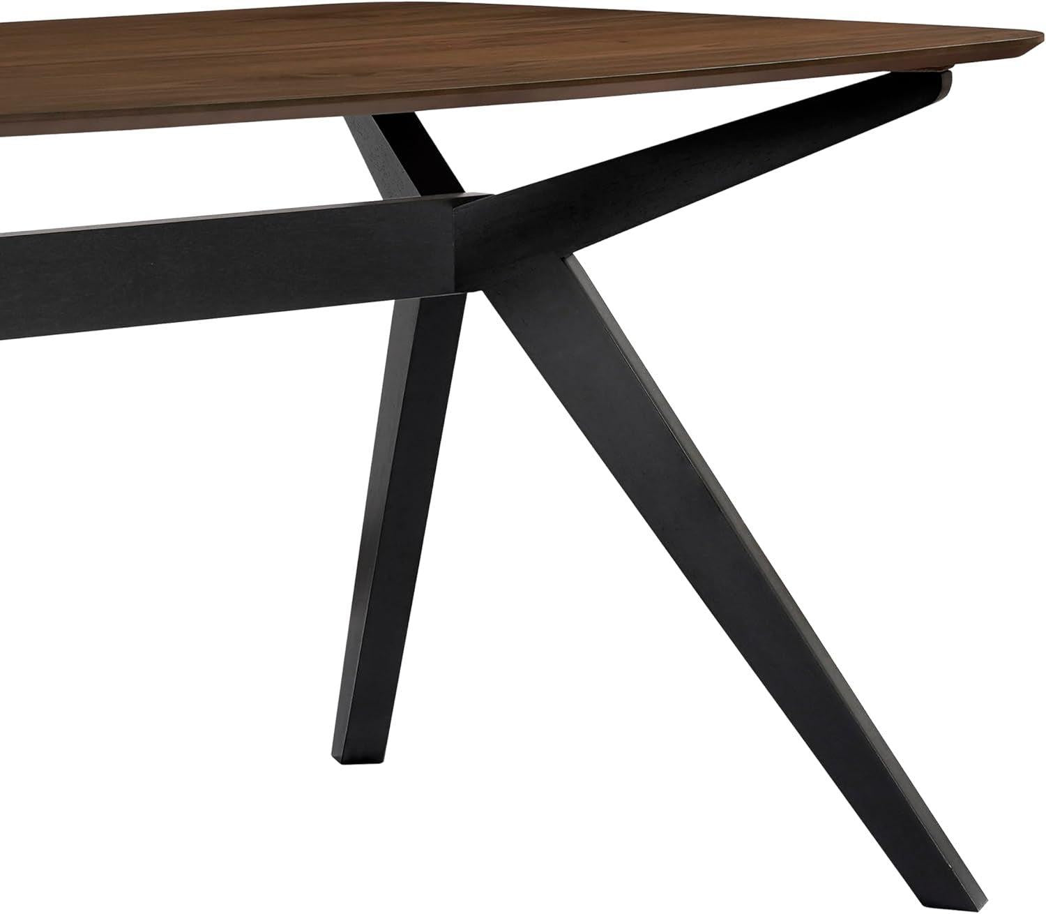 Arley Modern Dining Table For 4 Walnut Brown Solid Wood