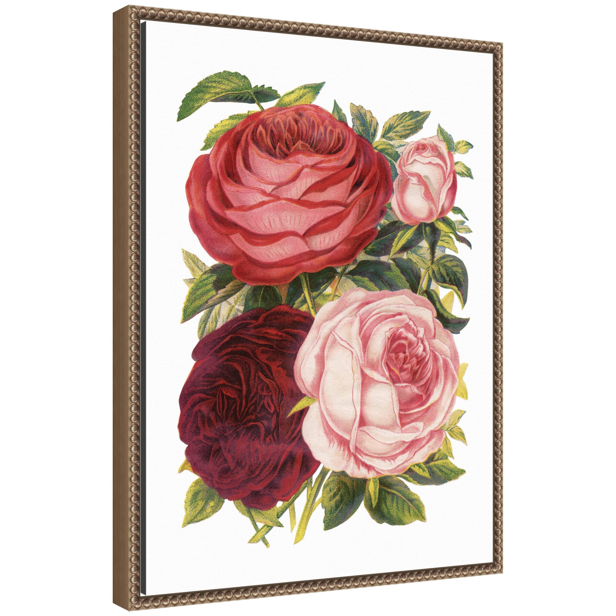 Sylvie Victorian Flowers Framed Canvas by The Creative Bunch Studio