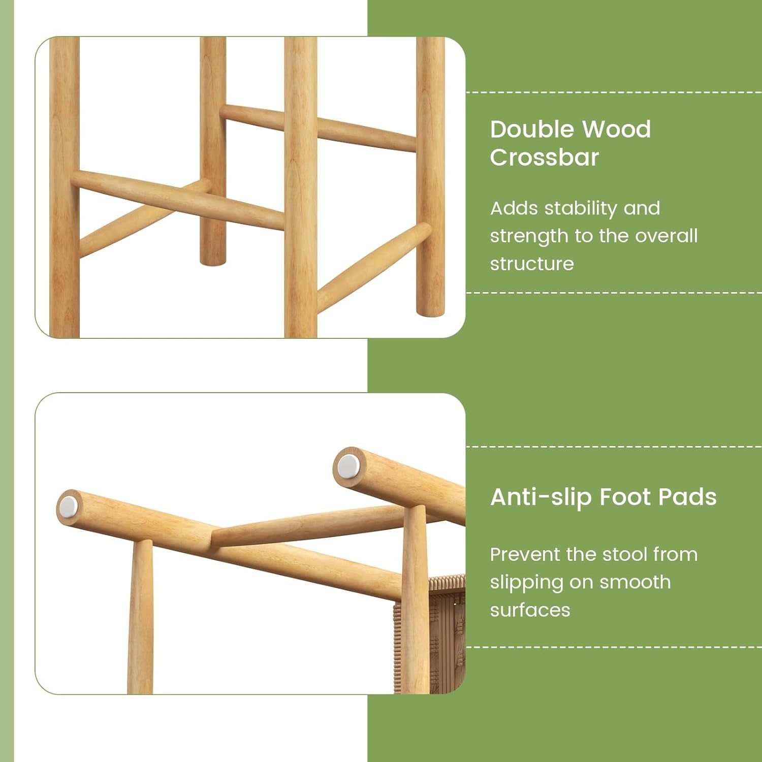 26 Inch Counter Height Wood Bar Stools Set of Two