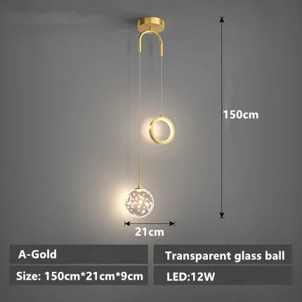 Bedside Chandelier Modern Minimalist Creative Starry Nordic Art Lamps