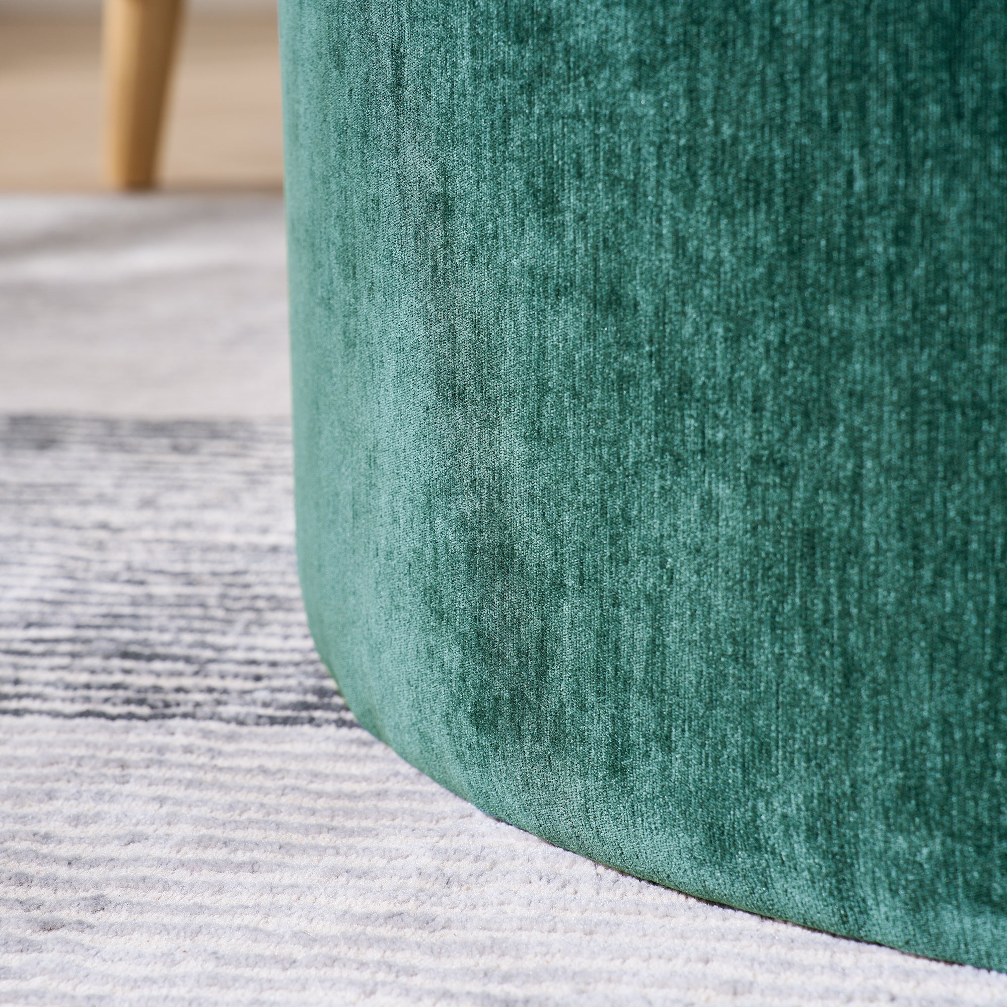 2-Piece Set Round Chenille Storage Ottoman