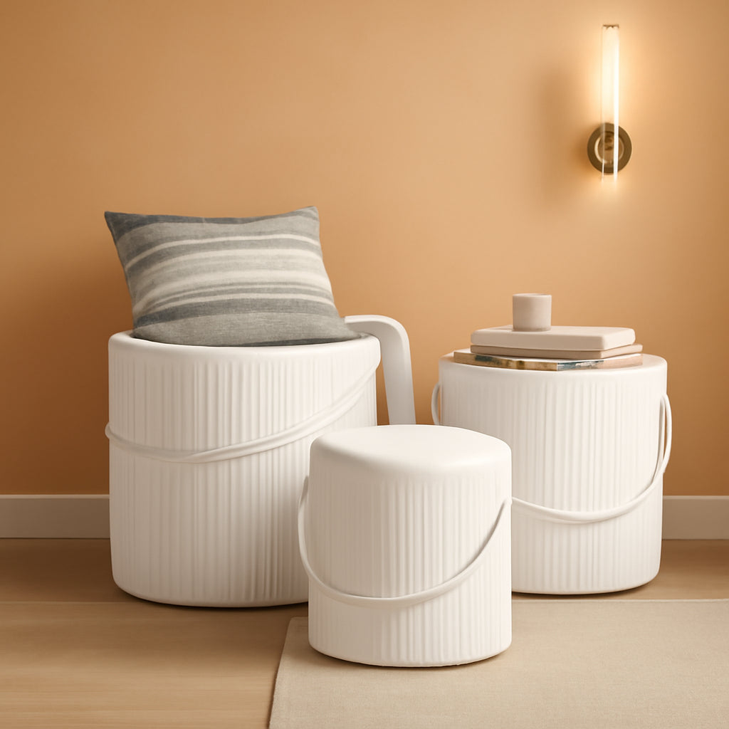 Velvet Upholstered Storage Ottoman With Removable Liner