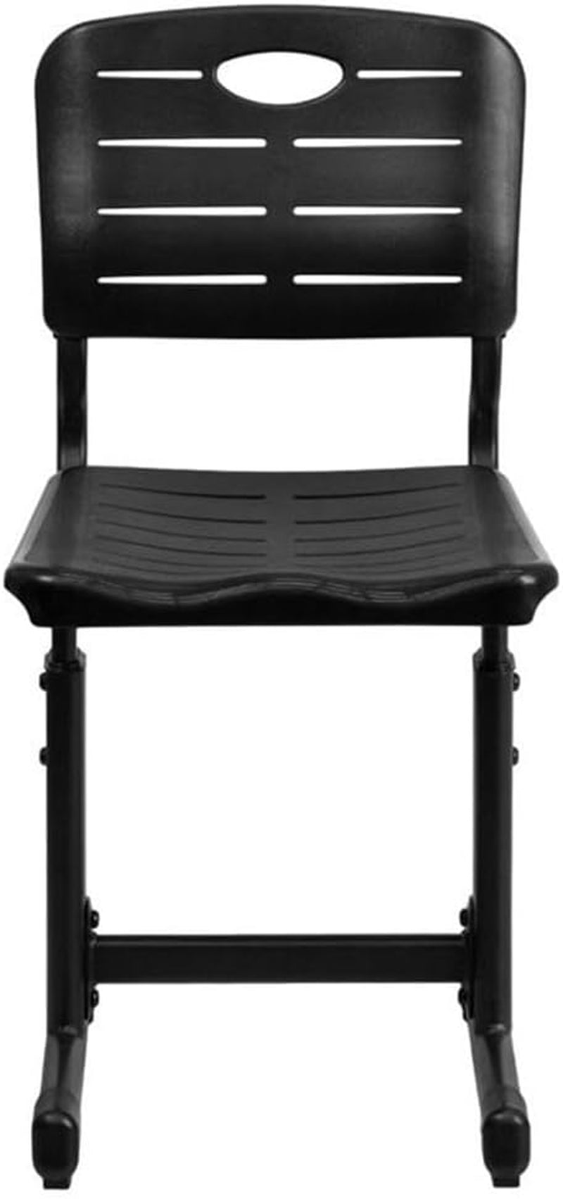 Adjustable Height Black Classroom Chair With Pedestal Frame