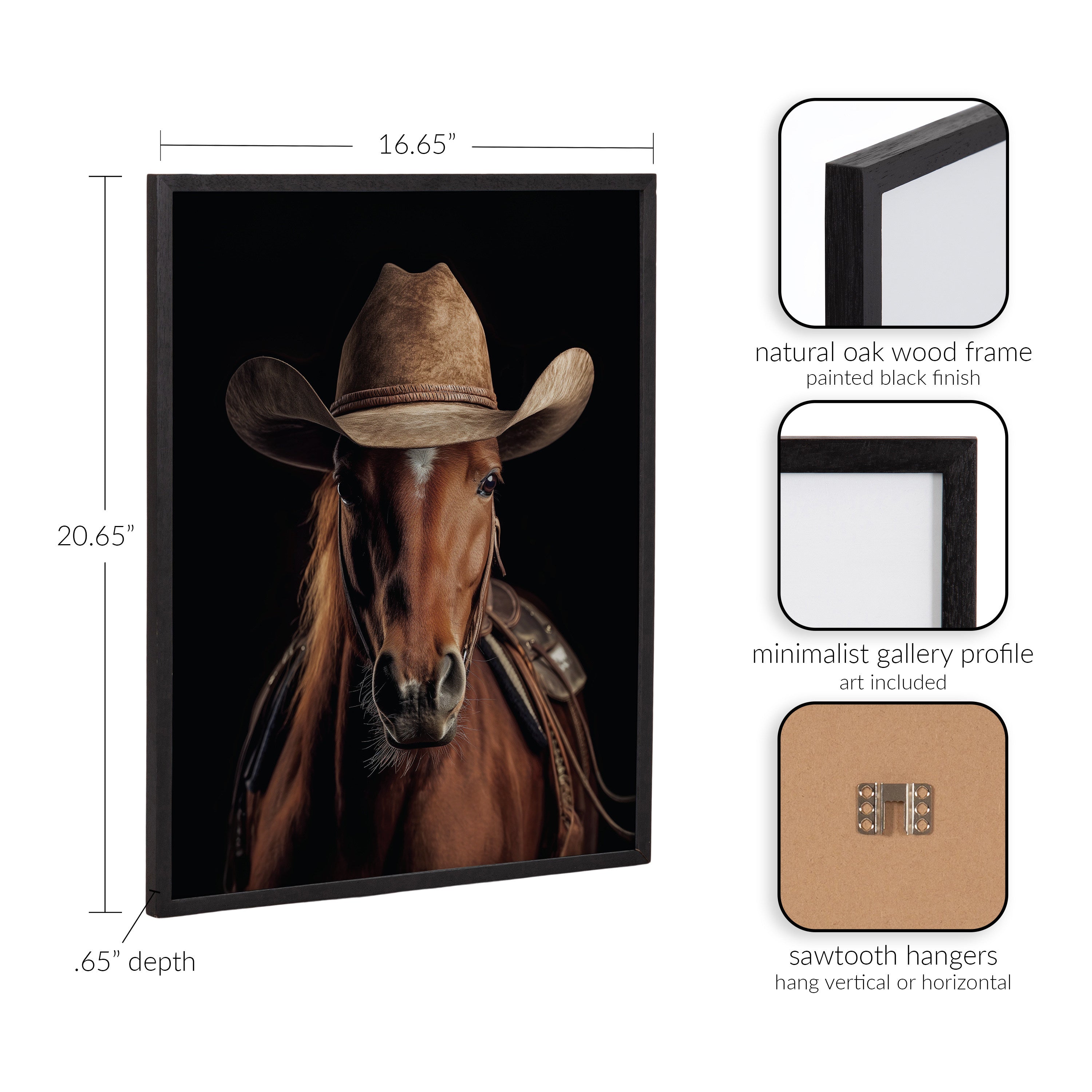 Gallery Horse Wearing a Western Cowboy Hat Print by The Creative Bunch Studio