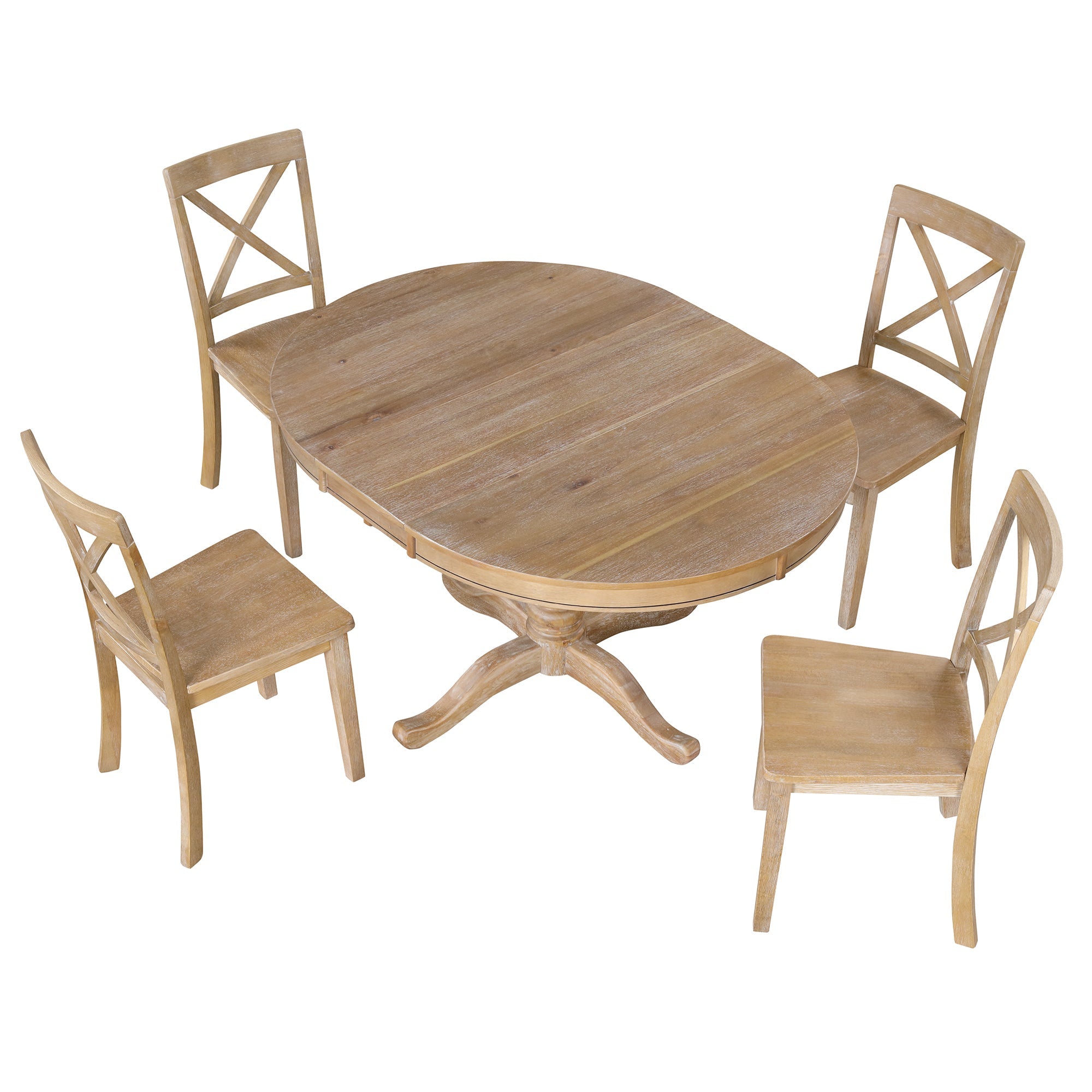 5 Piece Kitchen Table Set for Dining Room ( 4 Chairs + 1 Round Table)