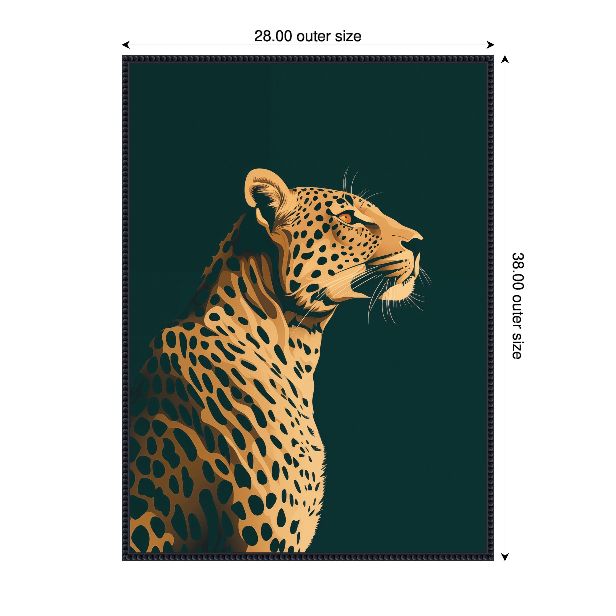 Emerald Gilded Cheetah by The Creative Bunch Studio Framed Canvas Wall Art Print
