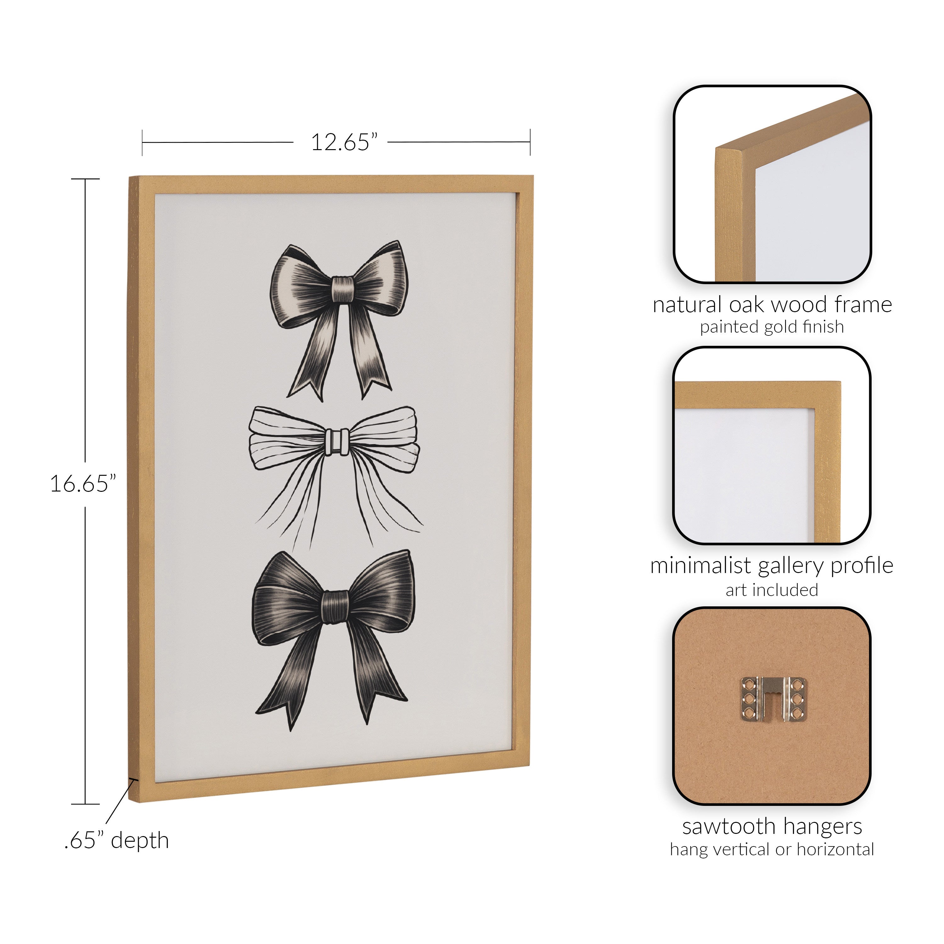 Gallery Coquette Preppy Retro Girly Black Bows Print by The Creative Bunch Studio