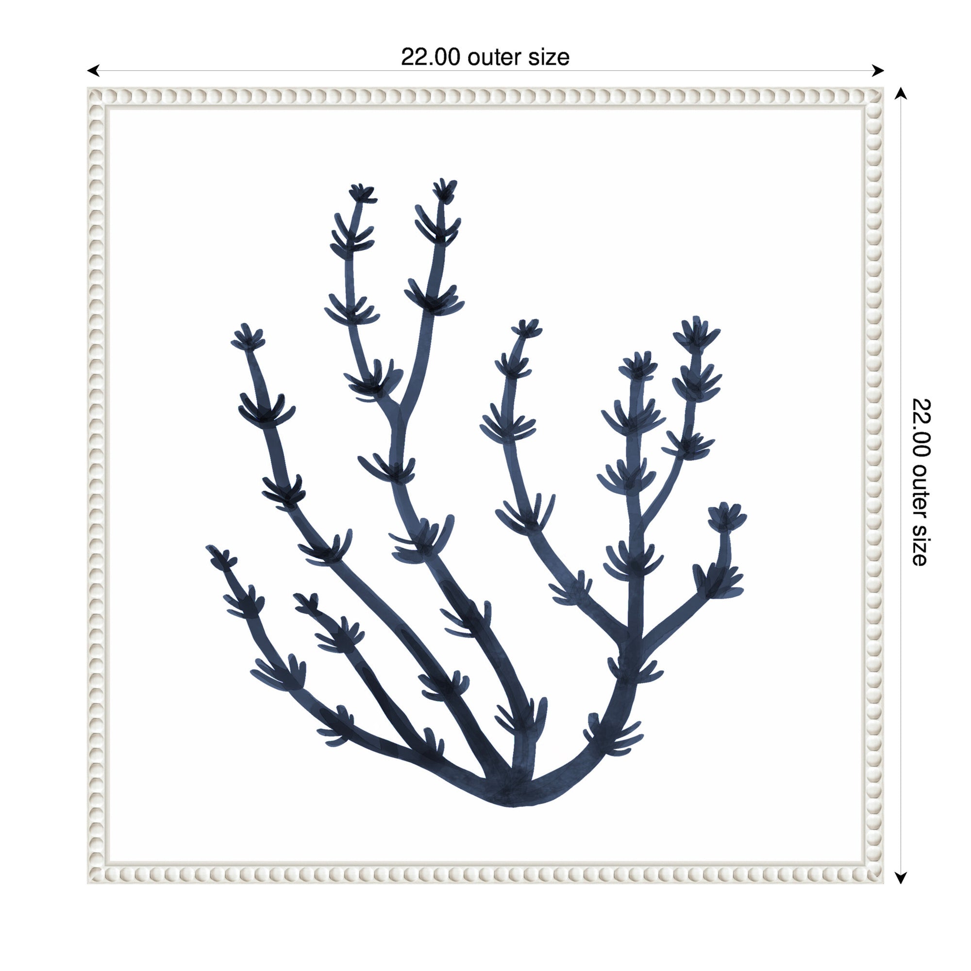 Sylvie Coastal Coral Seaweed Botanical 6 Framed Canvas by The Creative Bunch Studio