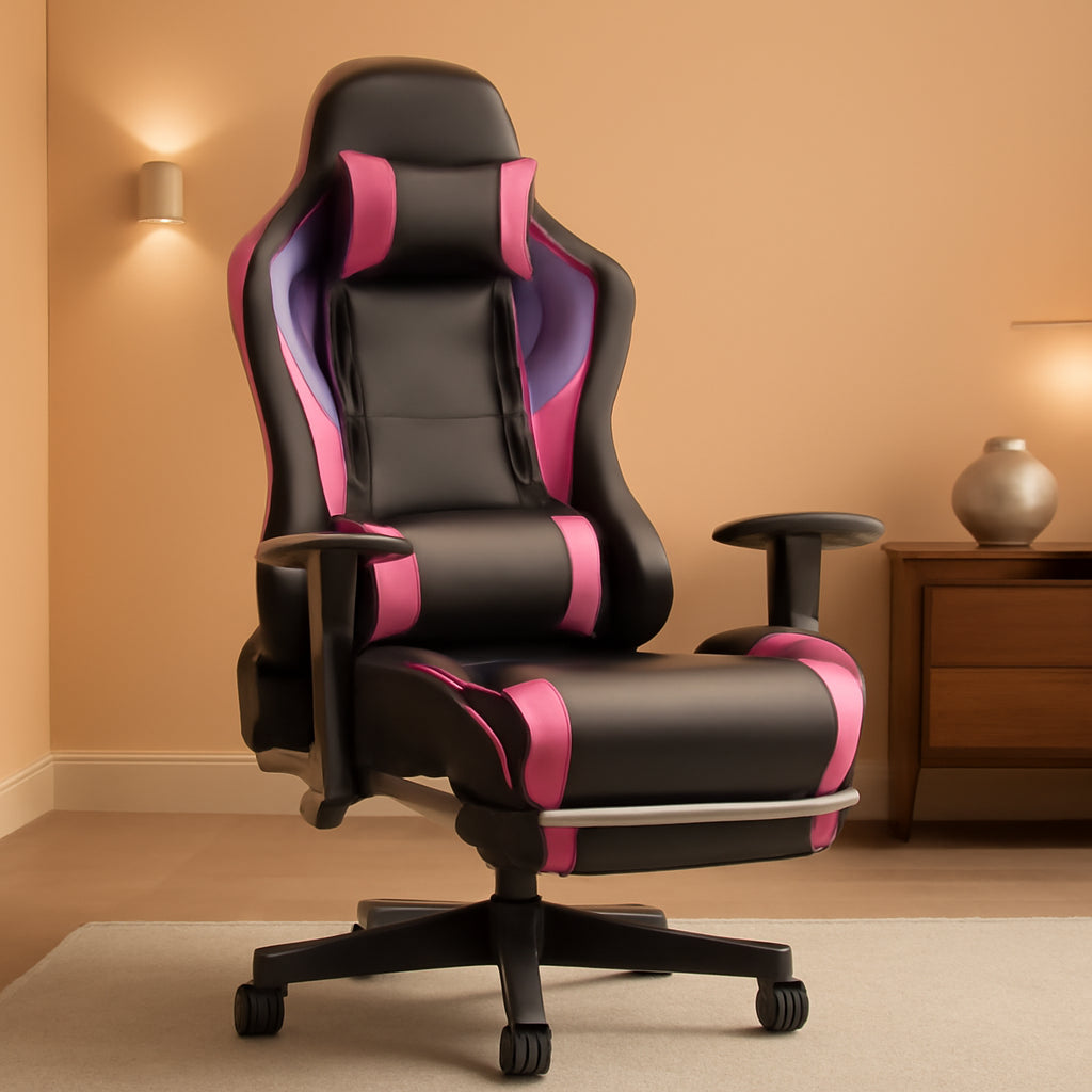 Ergonomic Gaming Chair With Bluetooth Speakers And Footrest