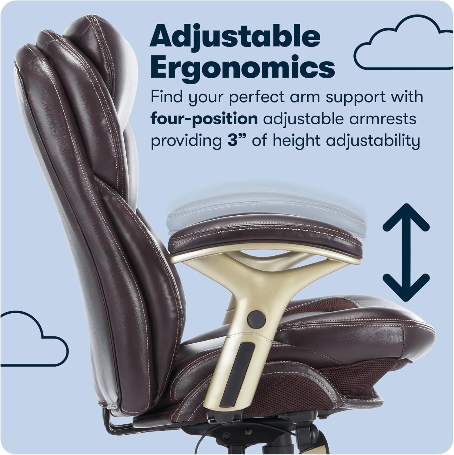 Claremont Ergonomic Office Chair Lumbar Support Chestnut