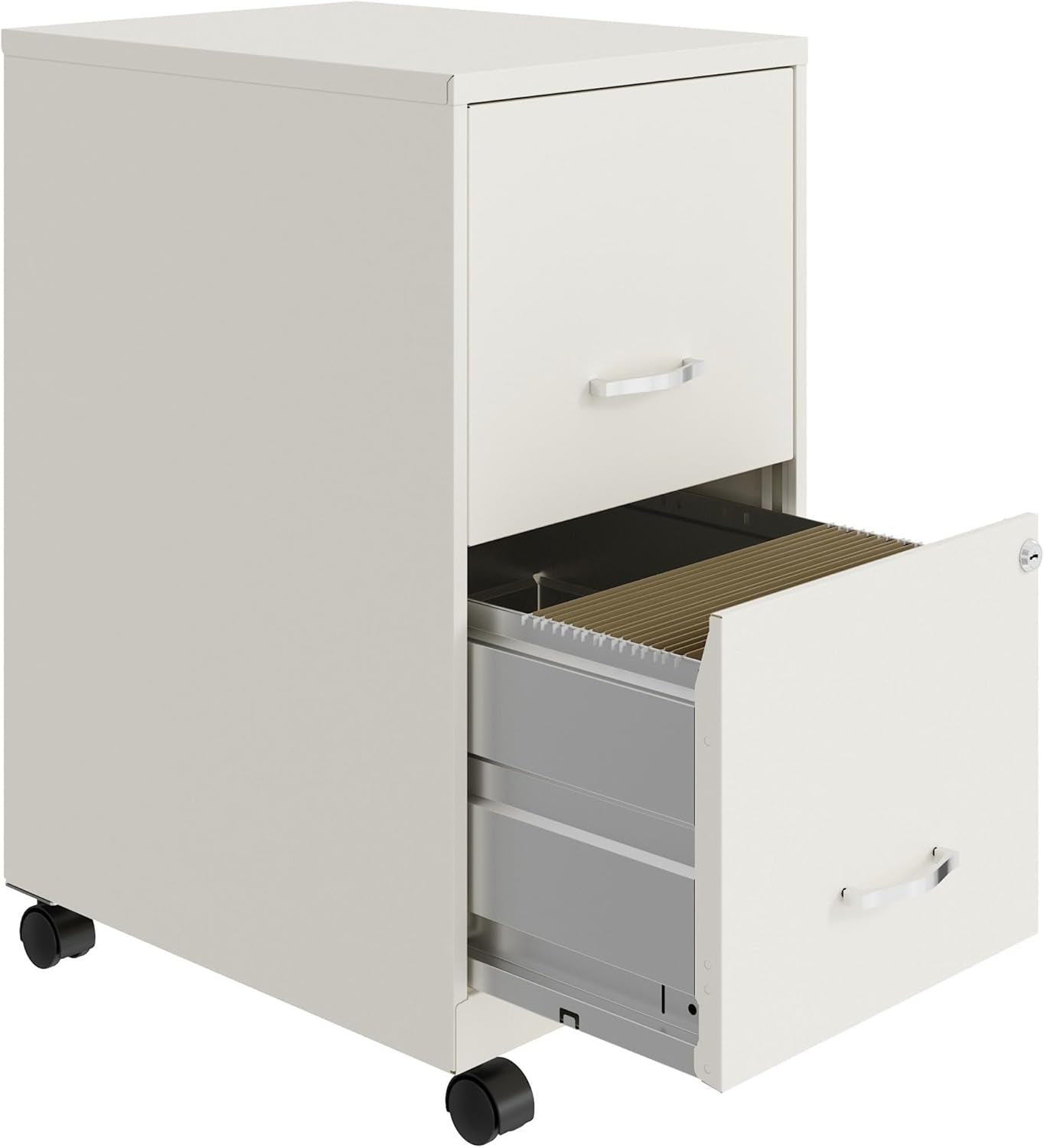 LYS SOHO White Mobile File Cabinet With Locking Two Drawers