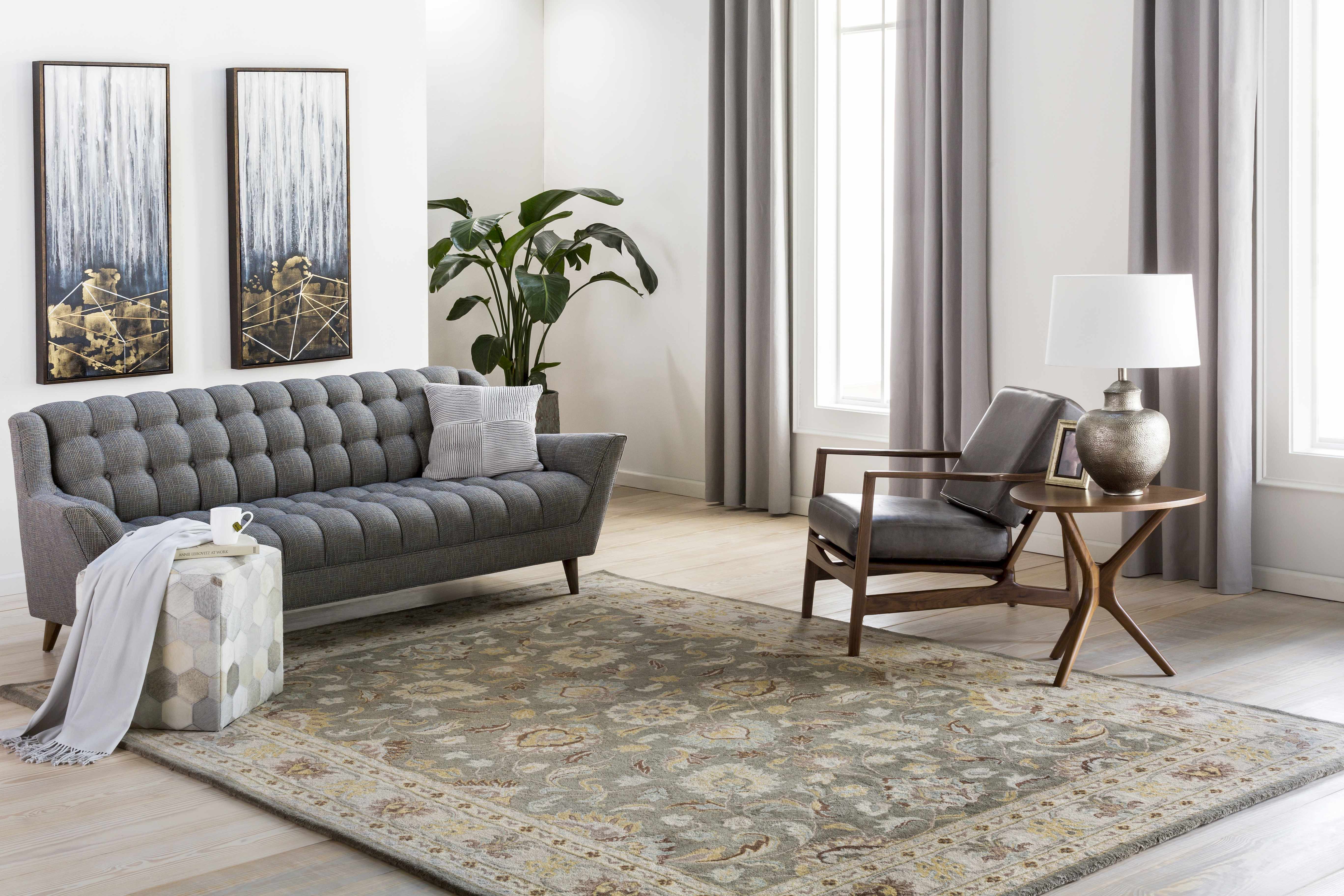 Darmstadt Abstract Gold and Blue Canvas Wall Art-4