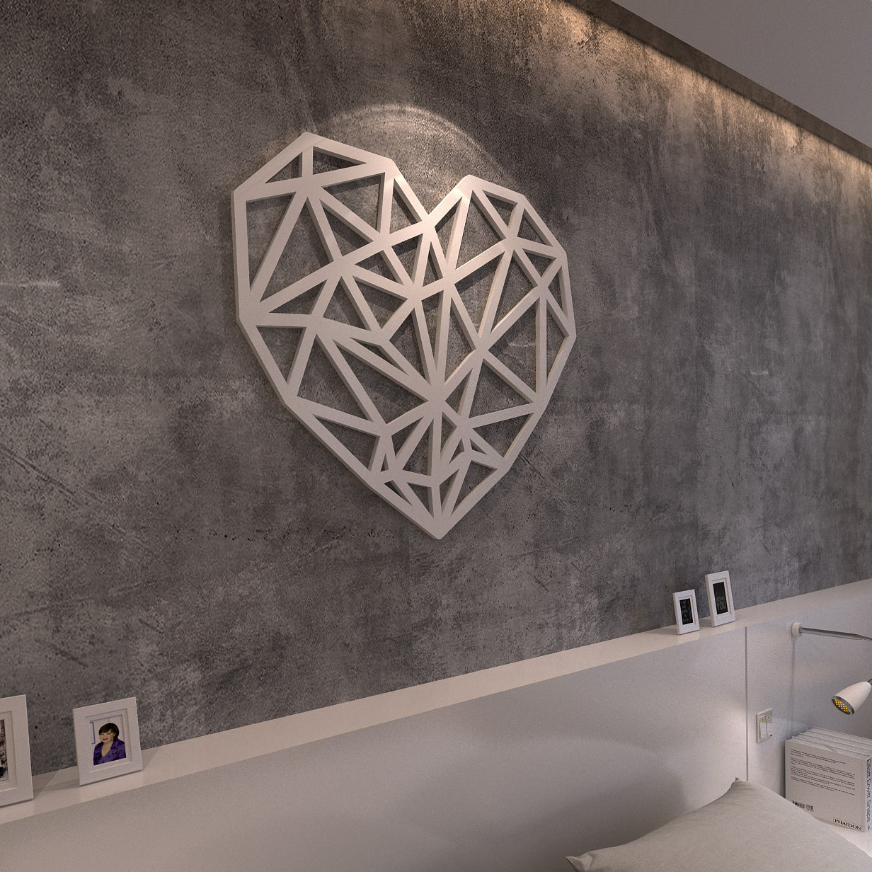 Geometric Heart 3D Wall Art-0