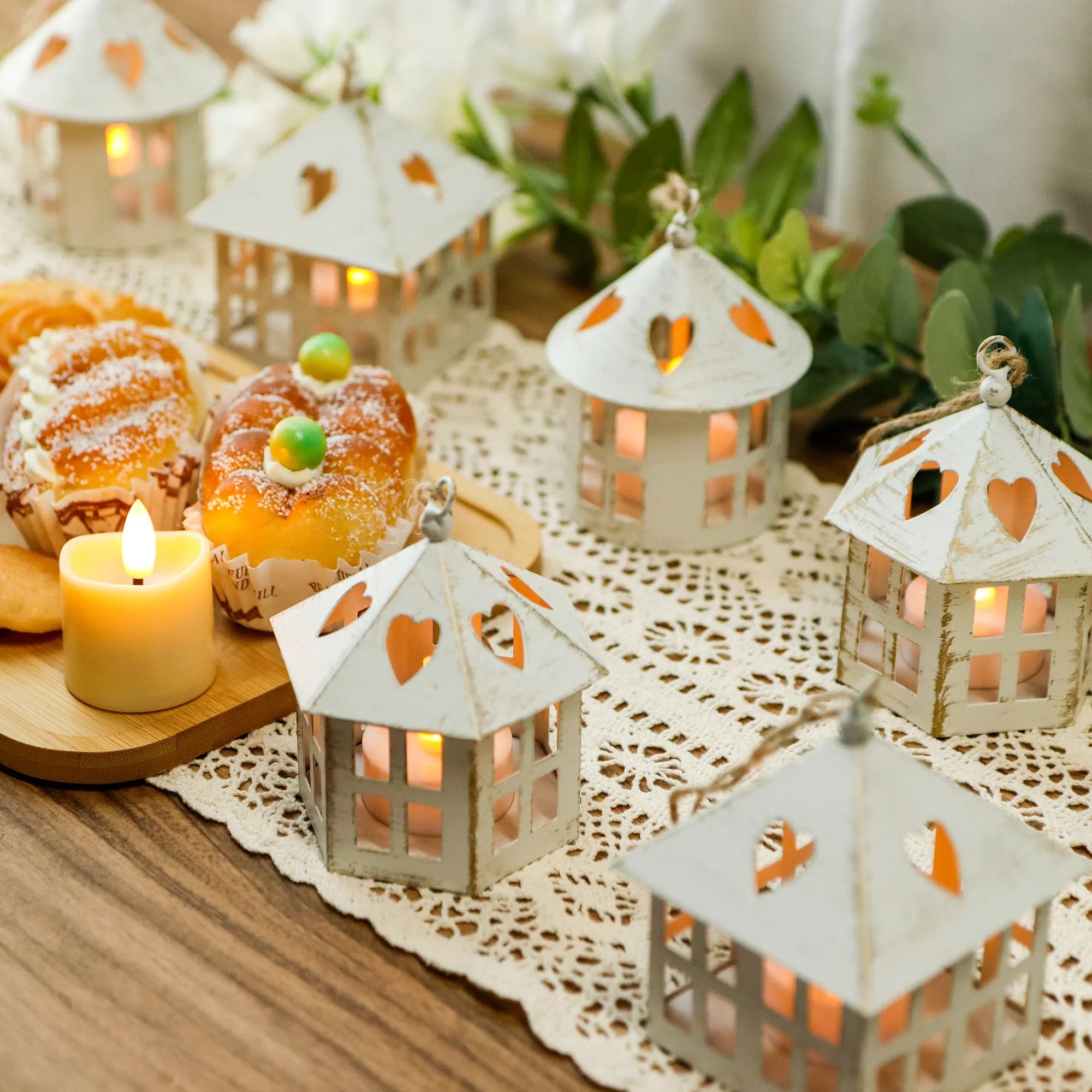 6 Pcs Small Centerpieces Candle Lanterns-2