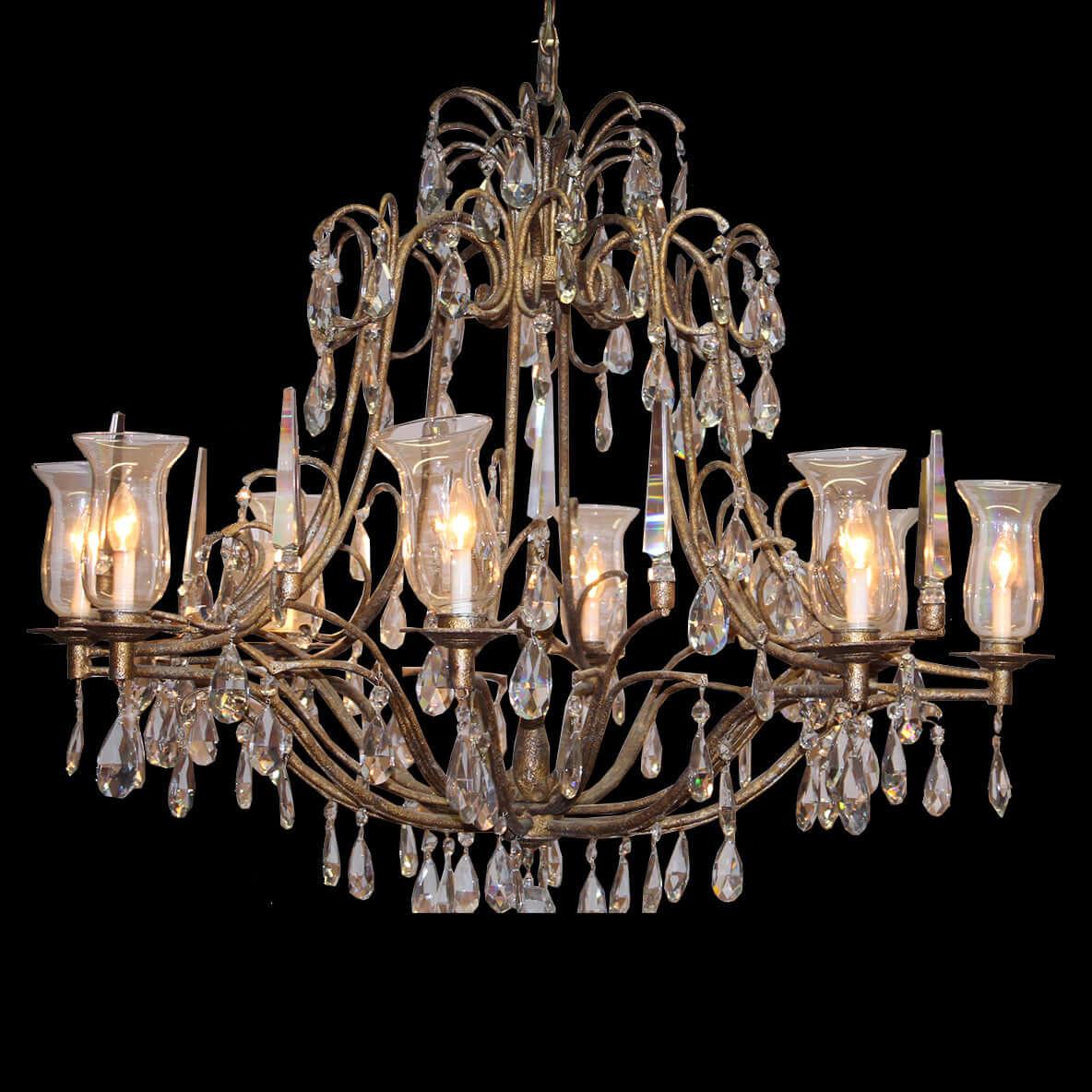 Canvello Canvelo Brass and Crystal 8 Light Chandelier-1