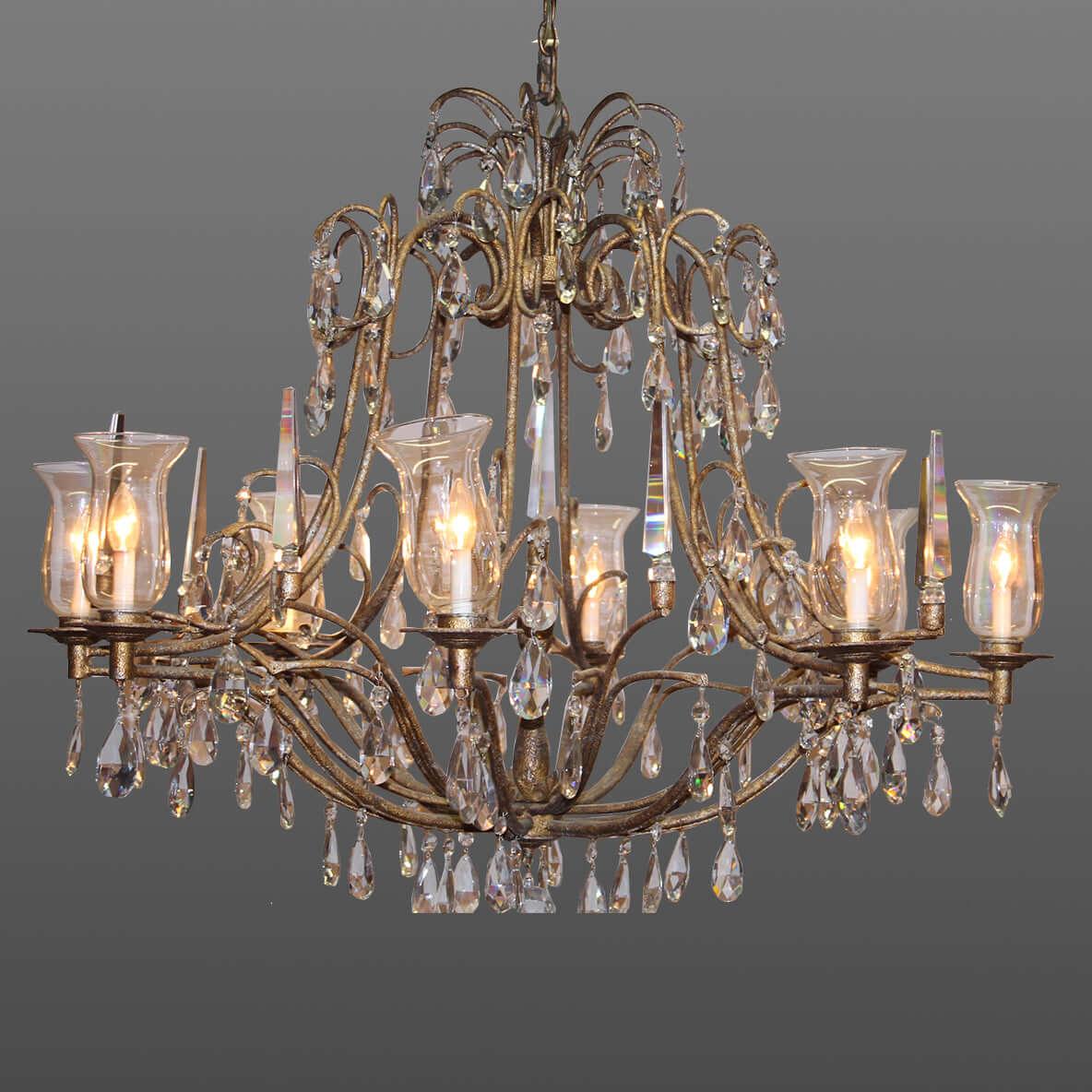 Canvello Canvelo Brass and Crystal 8 Light Chandelier-2