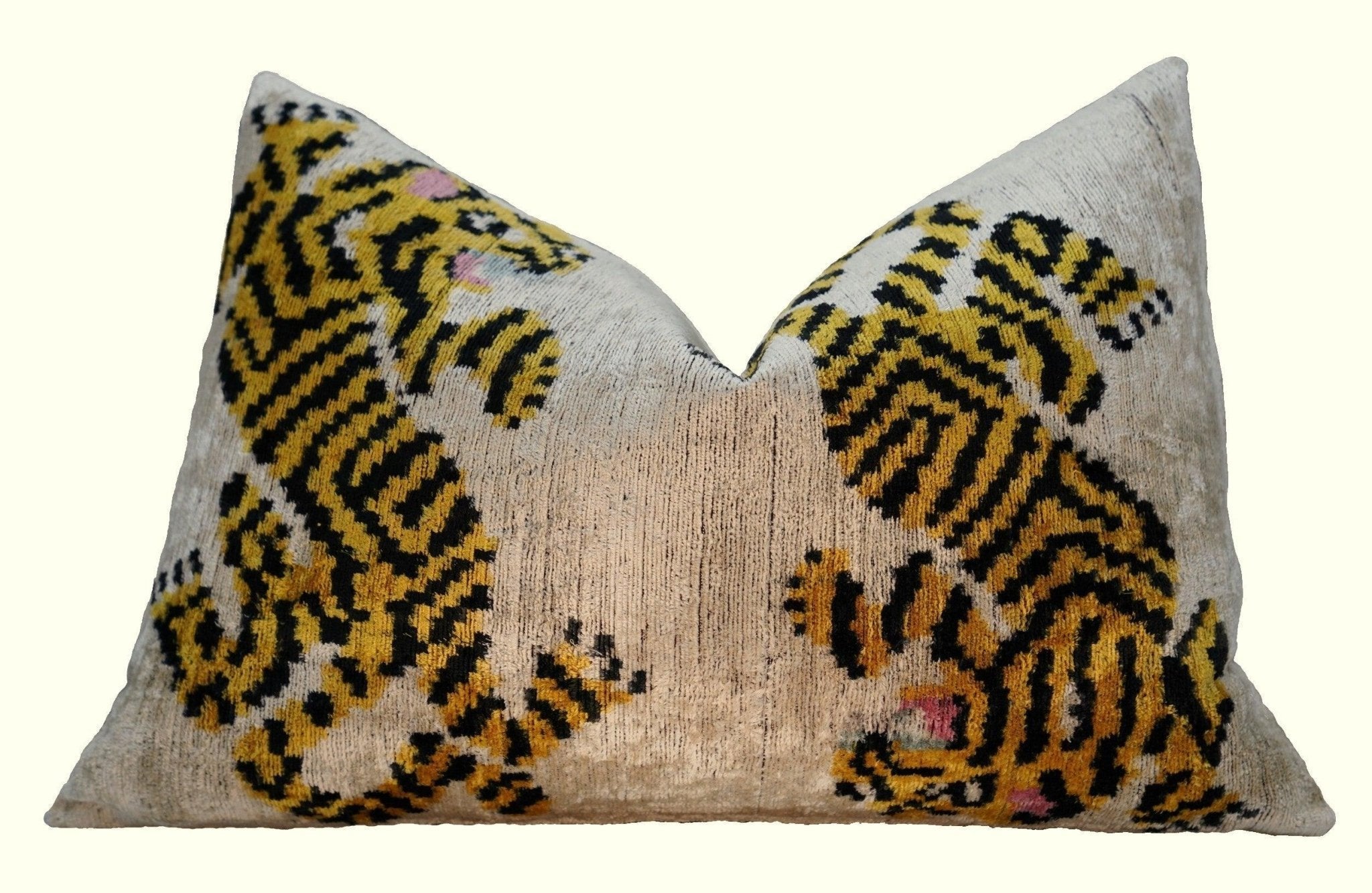 Canvello Handmade Designer Tiger Throw Pillow Down Filled - 16"X24"-2