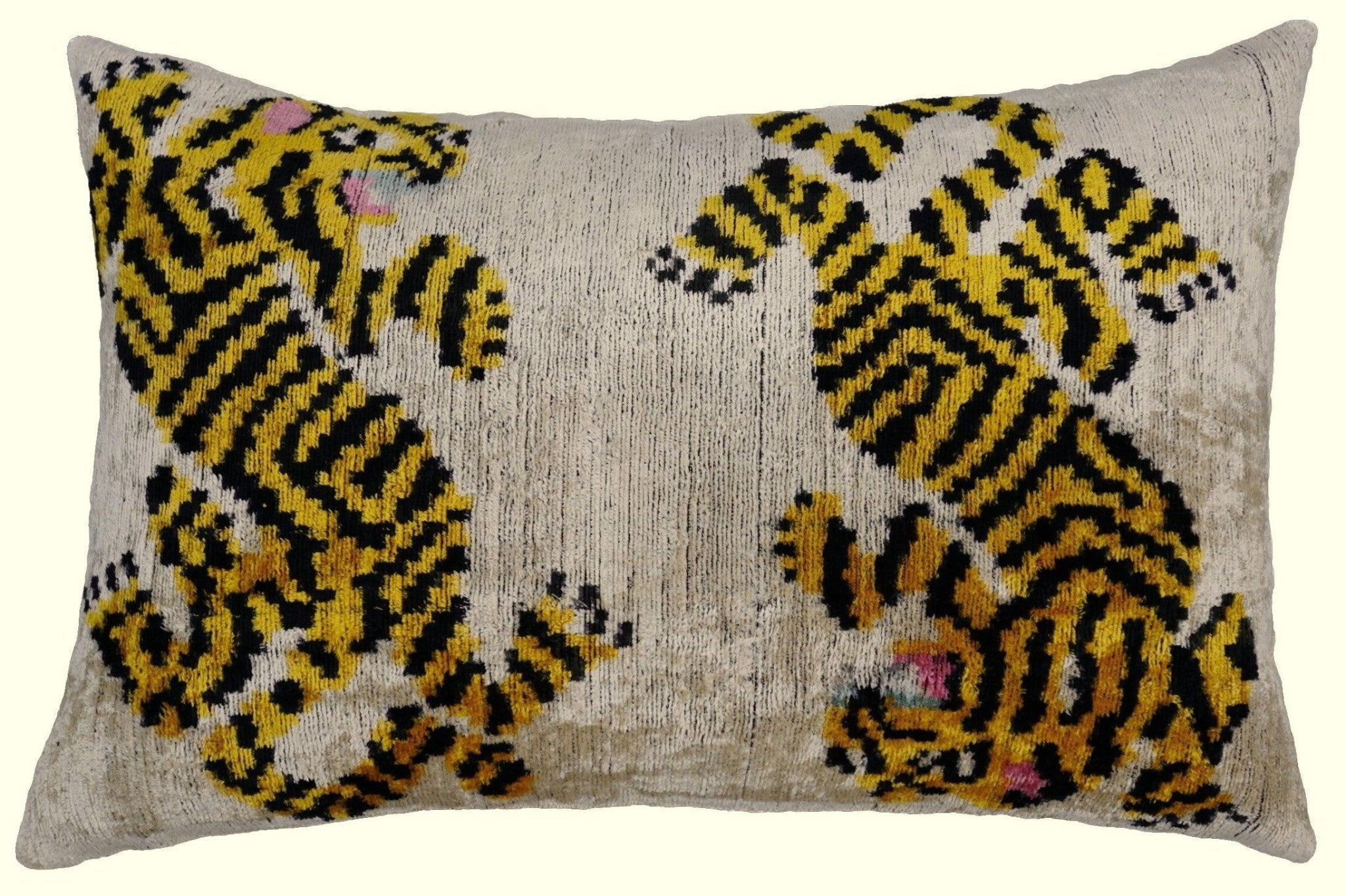 Canvello Handmade Designer Tiger Throw Pillow Down Filled - 16"X24"-0