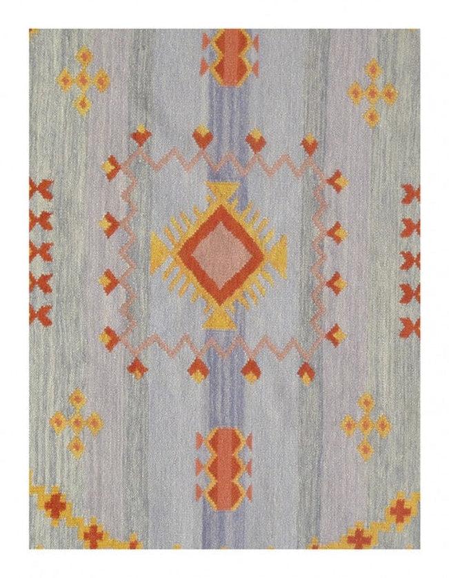 Canvello Light Blue Fine Hand Knotted Moroccon Round Rug 5' X 5'-2