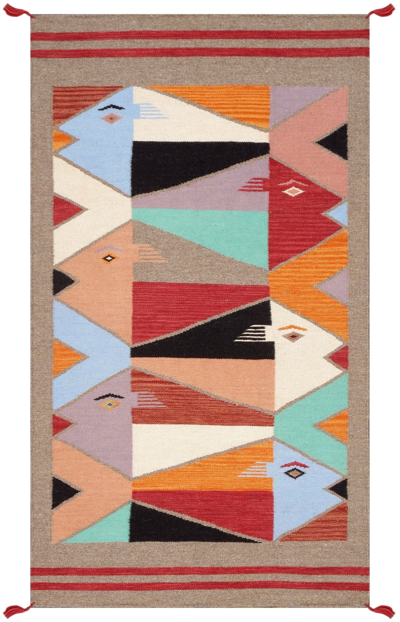 Canvello Tuscany Reversible Wool Mocha Area Rug- 3'2'' X 5'-0