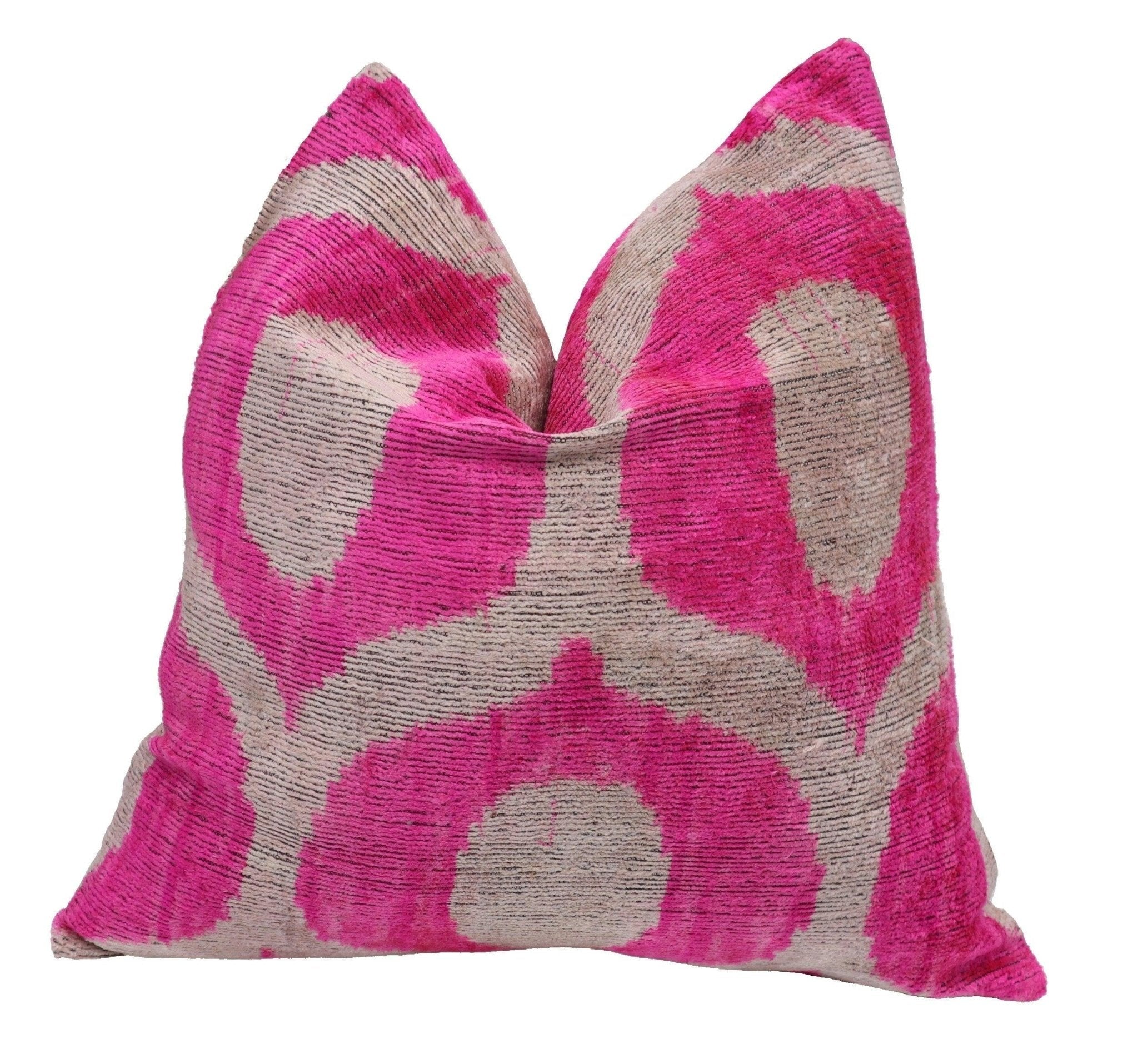 Canvello Velvet Pink Ivory Pillow | 16 x 16 in (40 x 40 cm)-0
