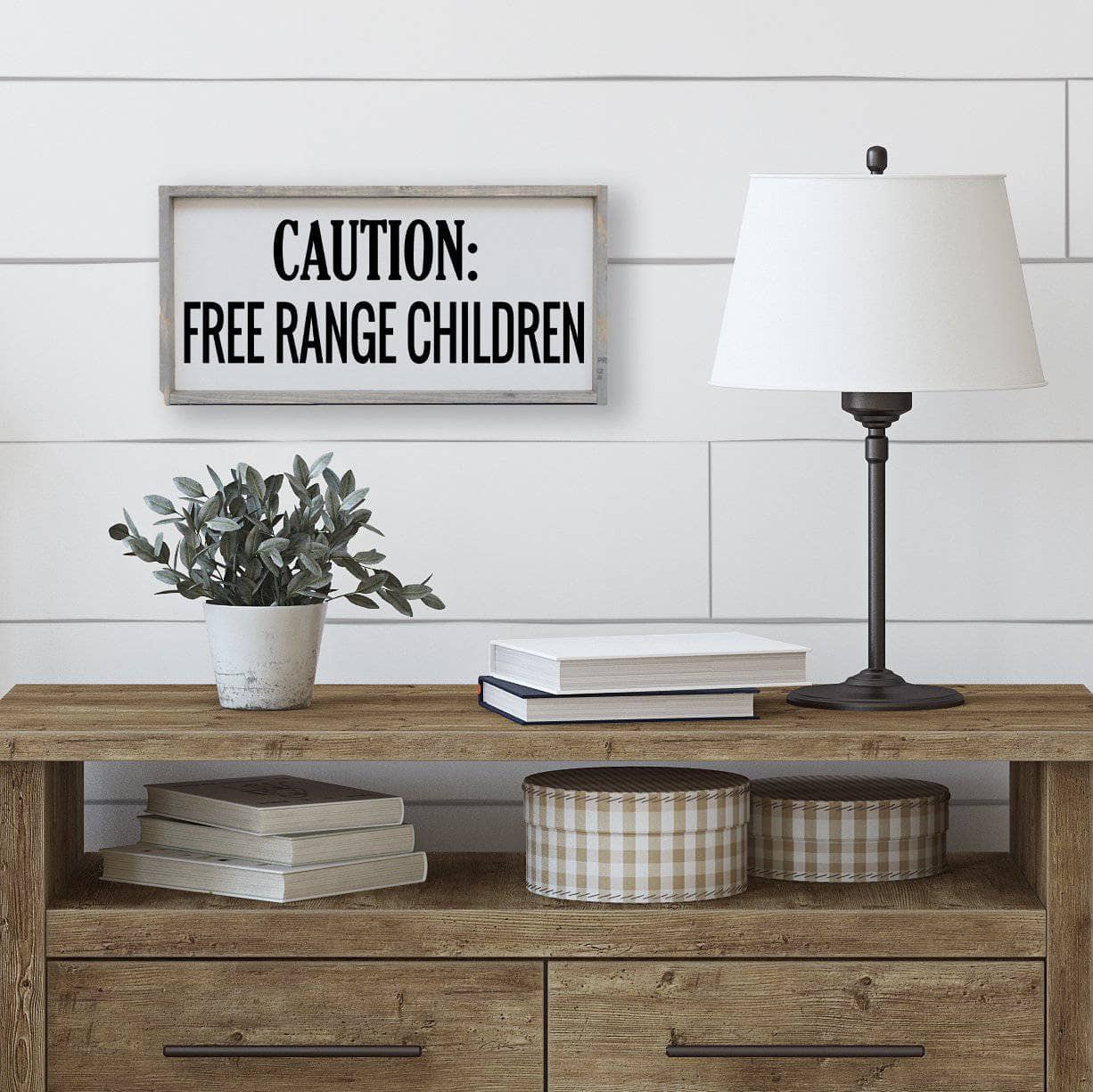 Caution Free Range Children Wood Sign-6