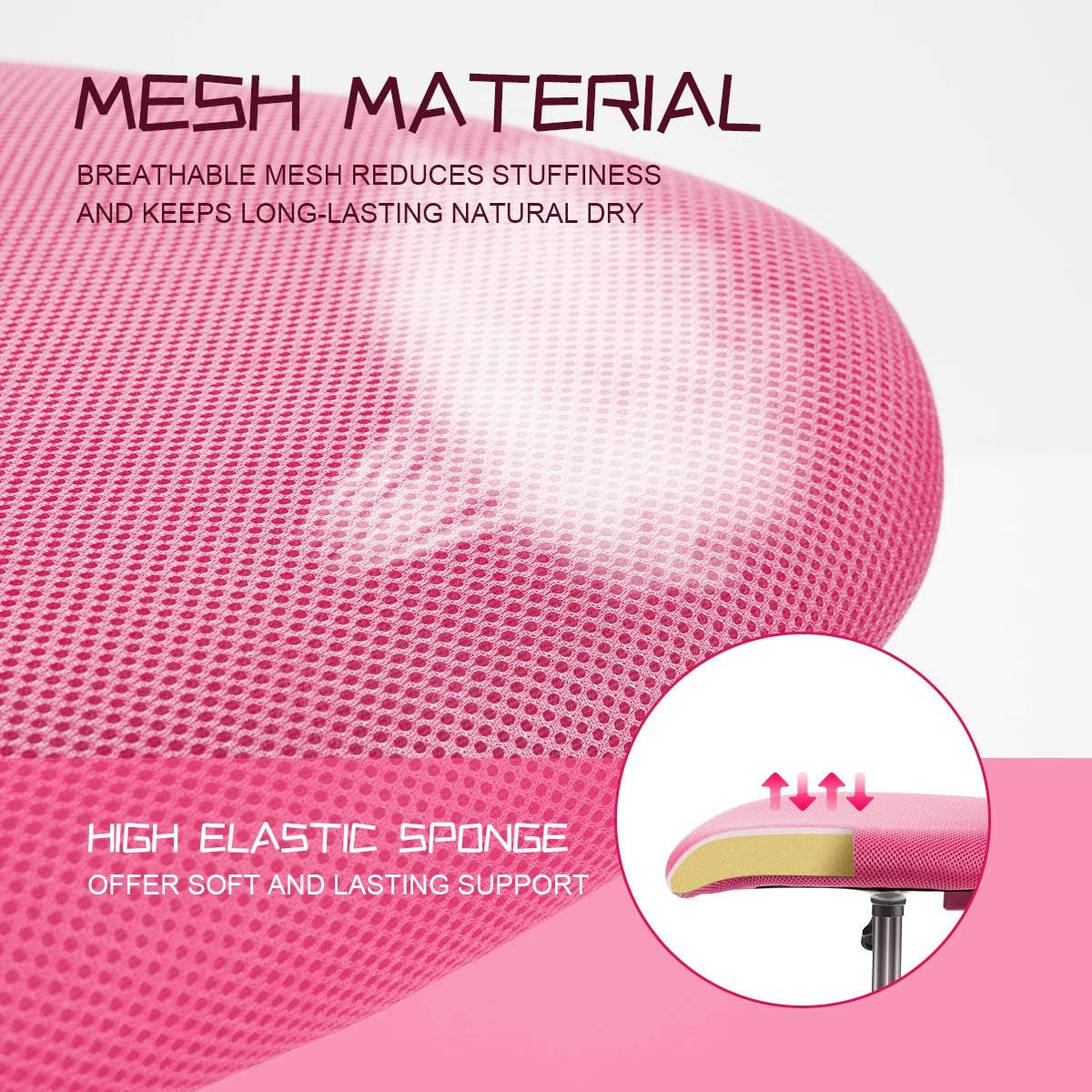 Kids Desk Chair Adjustable Height With Lumbar Support Rose