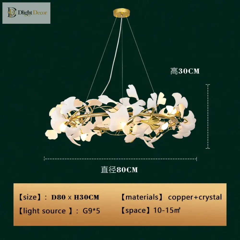 Ceramic Gold White Chandelier | Living Room Home Lighting