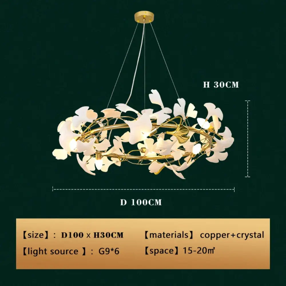 Ceramic Gold White Chandelier | Living Room Home Lighting